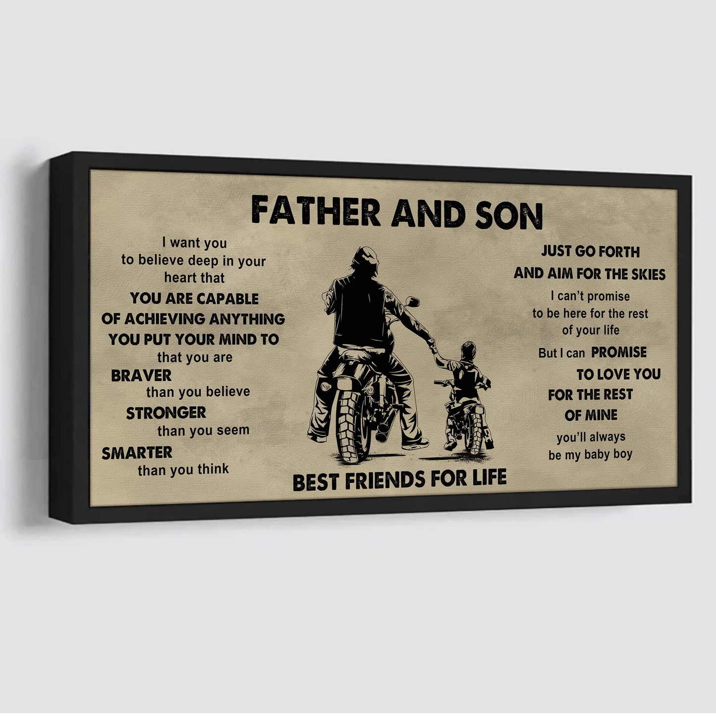 DRB GH Father And Daughter Best Friends For Life - That You Are Braver Than You Believe Poster Canvas Gift For Daughter From Father
