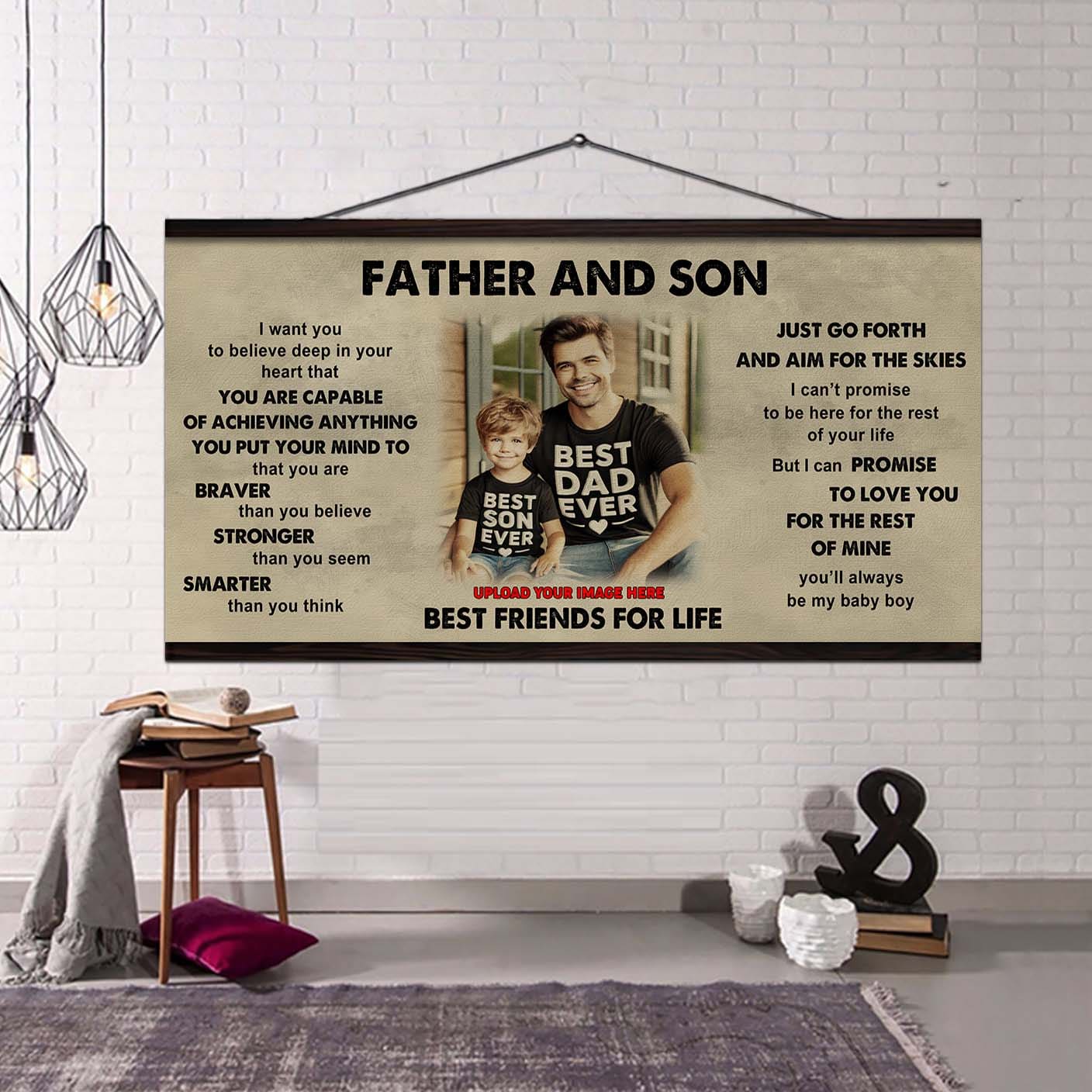 DRB VGT Father And Son Best Friends For Life - That You Are Braver Than You Believe Poster Canvas Gift For Son From Father