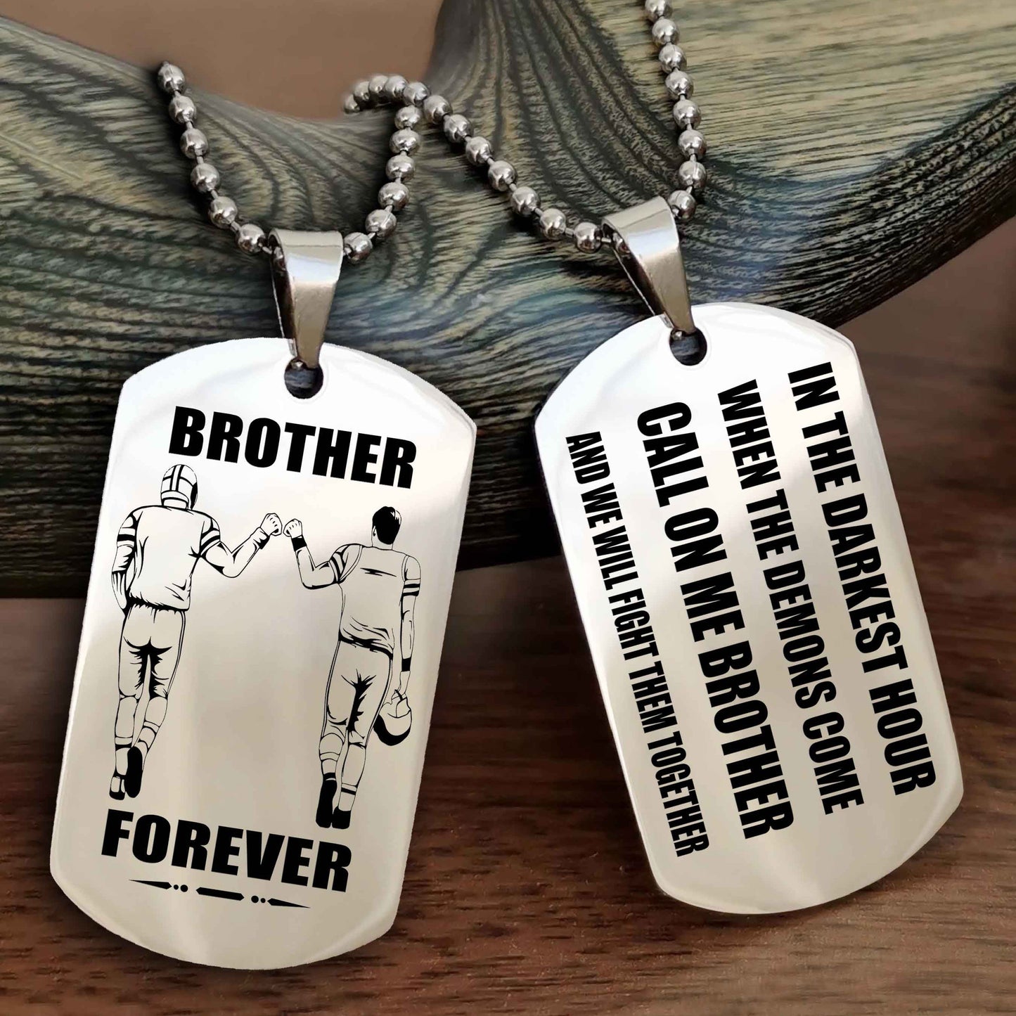 Knight templar Engraved Double Sided Dog Tag Call On Me Brother NAG Brothers Forever We Will Fight Them Together