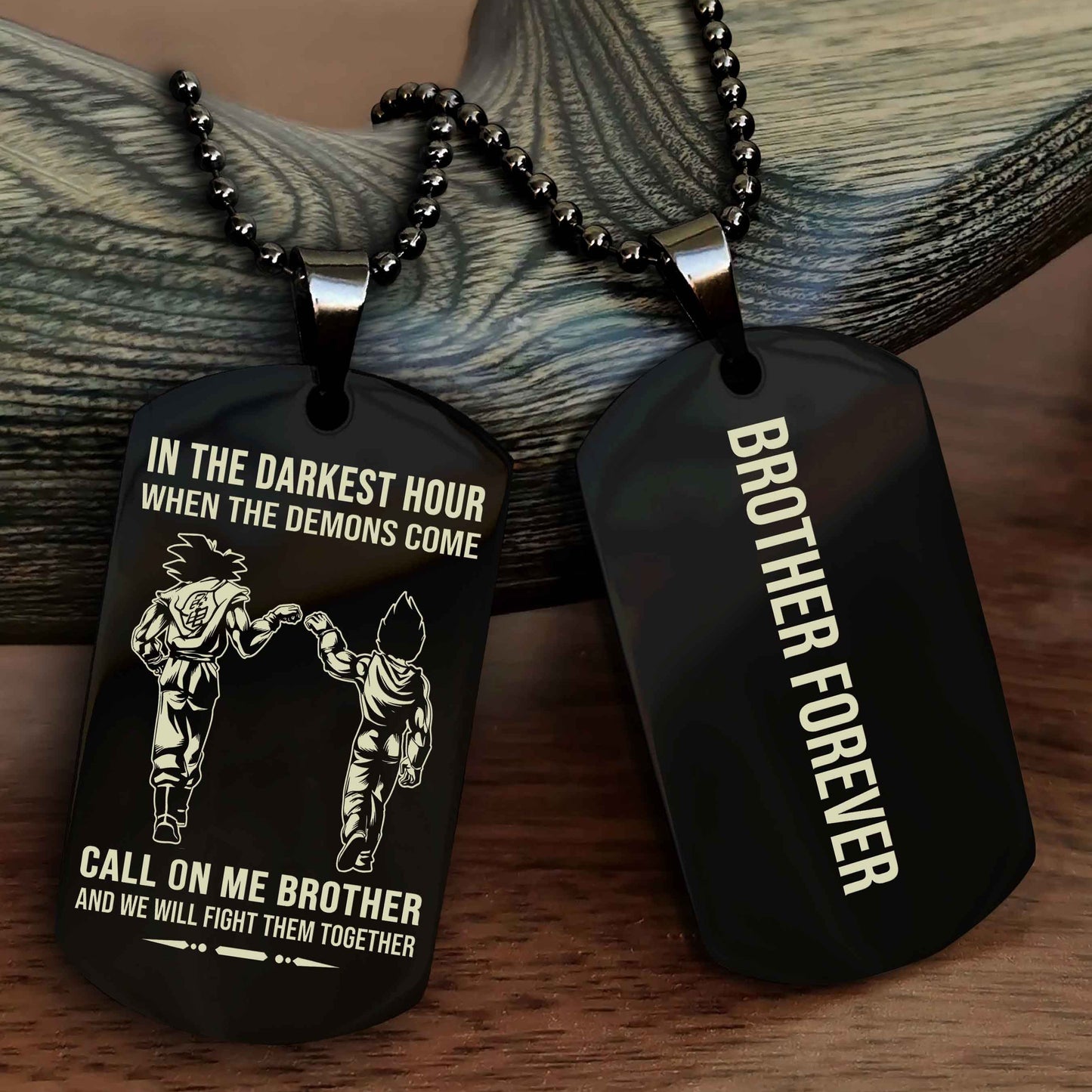 Knight Templar Customizable engraved black dog tag double sided gift from brother, brother forevers