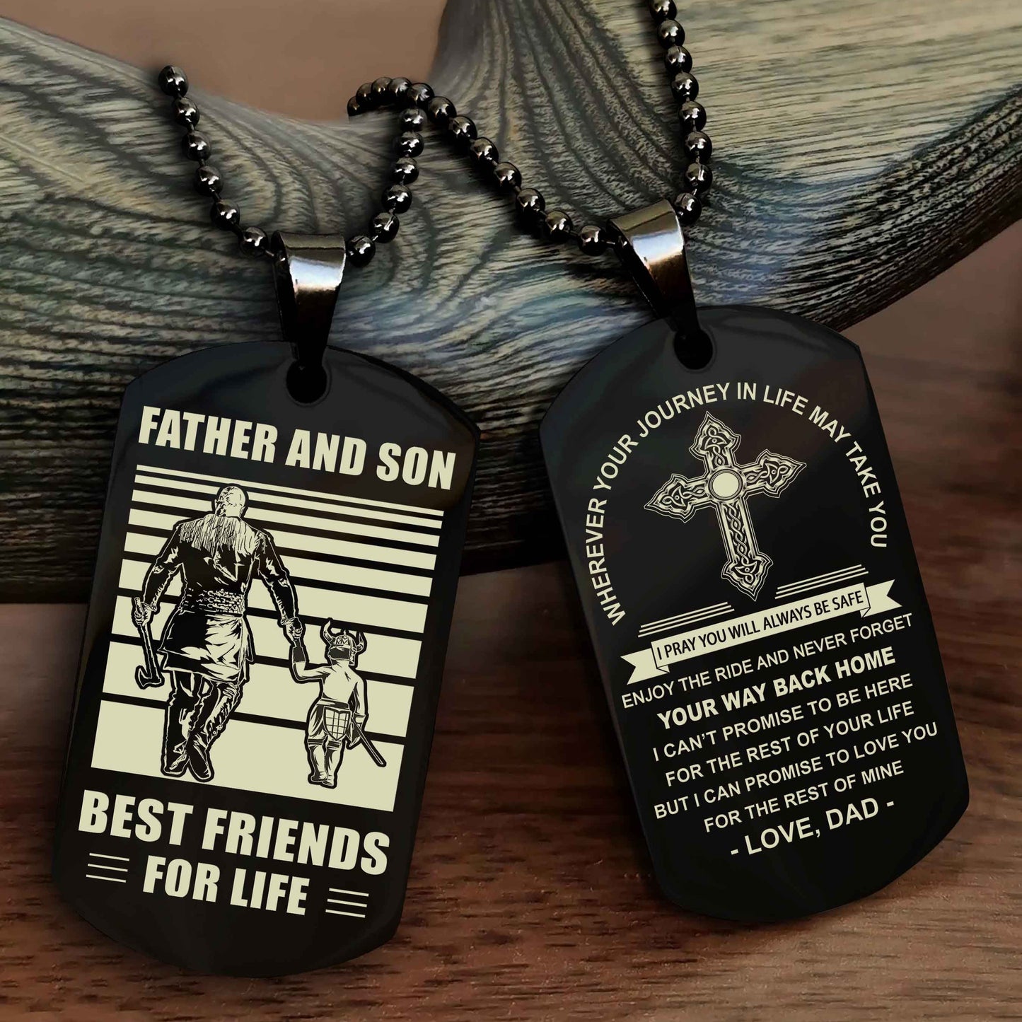 Knight Templar Cross Double Sided Dog Tag Father And Son Best Friend For Life - Gift For Son Never Forget Your Way Back Home
