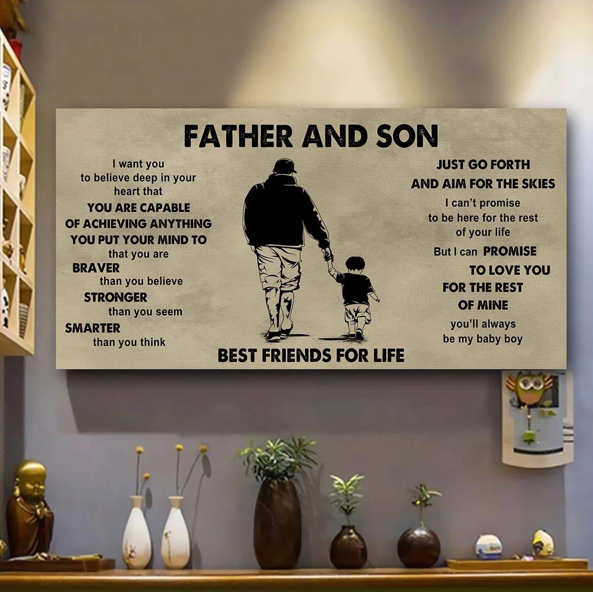 DRB VGT Father And Son Best Friends For Life - That You Are Braver Than You Believe Poster Canvas Gift For Son From Father