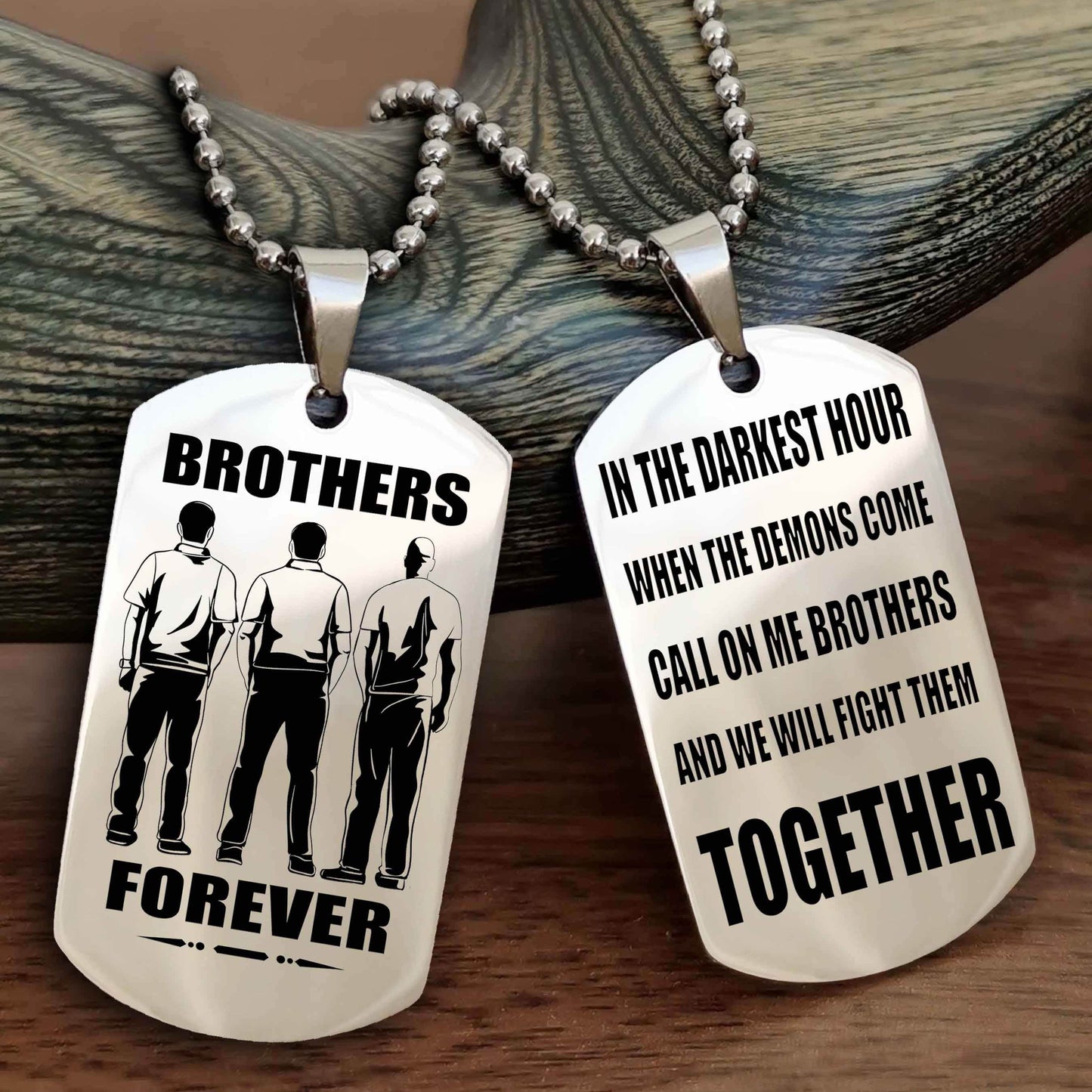 Knight Templar Personalized Double Sided Dog Tag For My Brother - Call On Me Brother And We Will Fight Them Together Gift For Your Friend