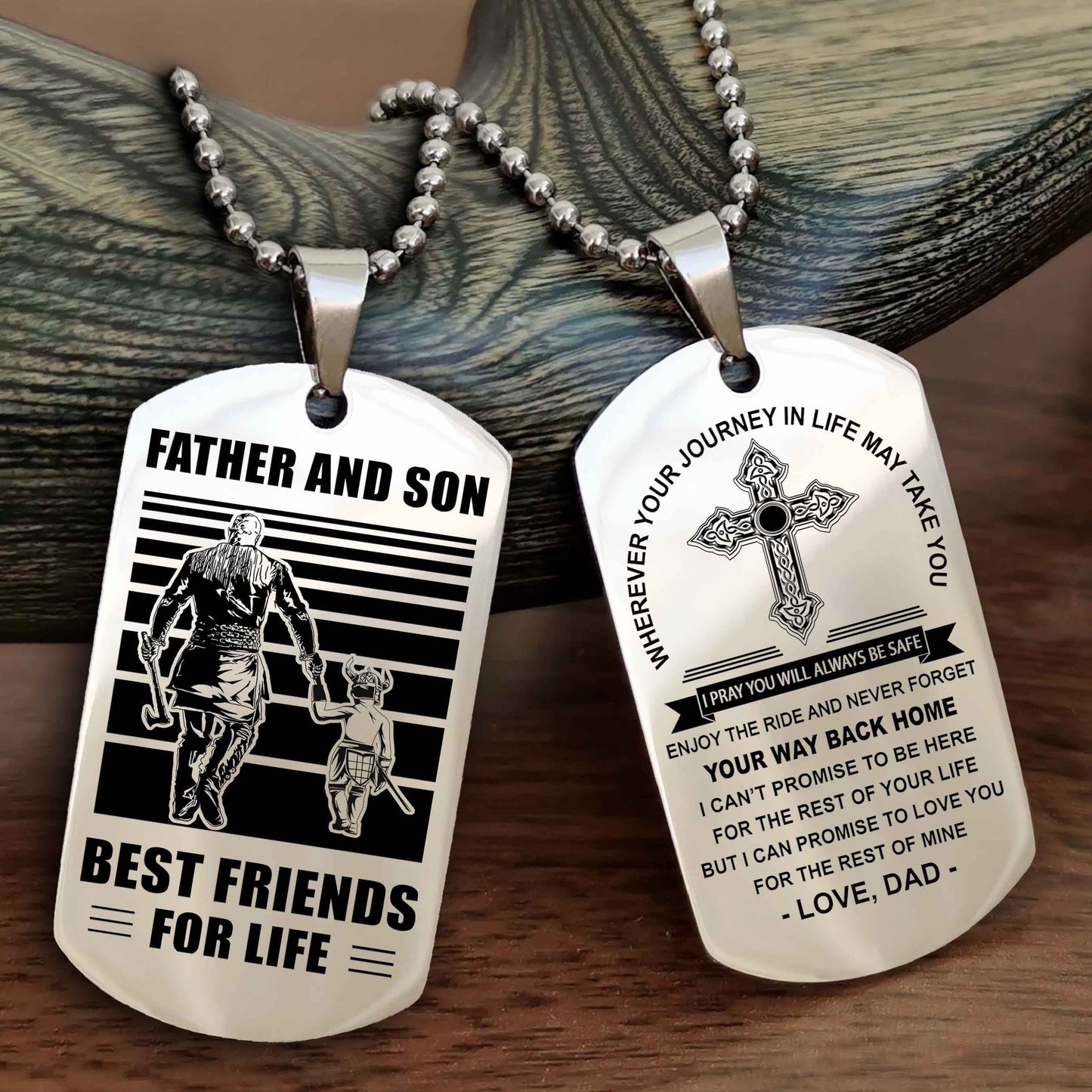 Knight Templar Cross Double Sided Dog Tag Father And Son Best Friend For Life - Gift For Son Never Forget Your Way Back Home