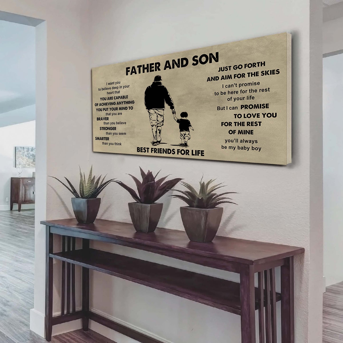 DRB VGT Father And Son Best Friends For Life - That You Are Braver Than You Believe Poster Canvas Gift For Son From Father