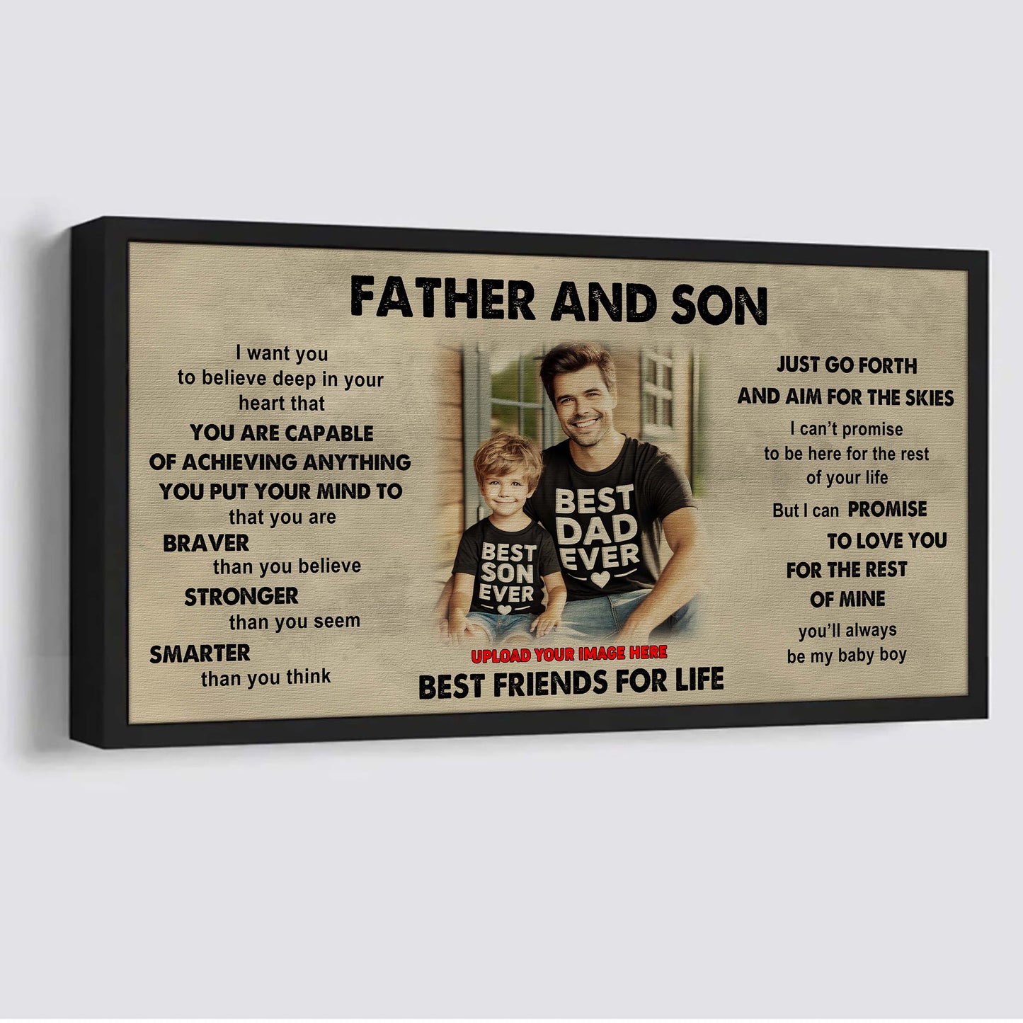 DRB GK Father And Son Best Friends For Life - That You Are Braver Than You Believe Poster Canvas Gift For Son From Father