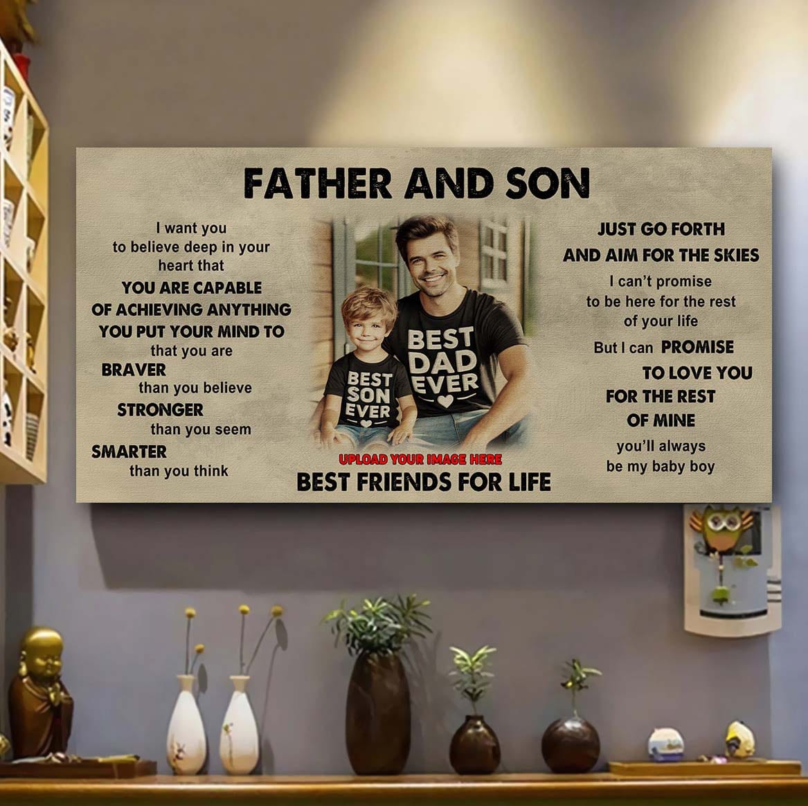 DRB VGT Father And Son Best Friends For Life - That You Are Braver Than You Believe Poster Canvas Gift For Son From Father