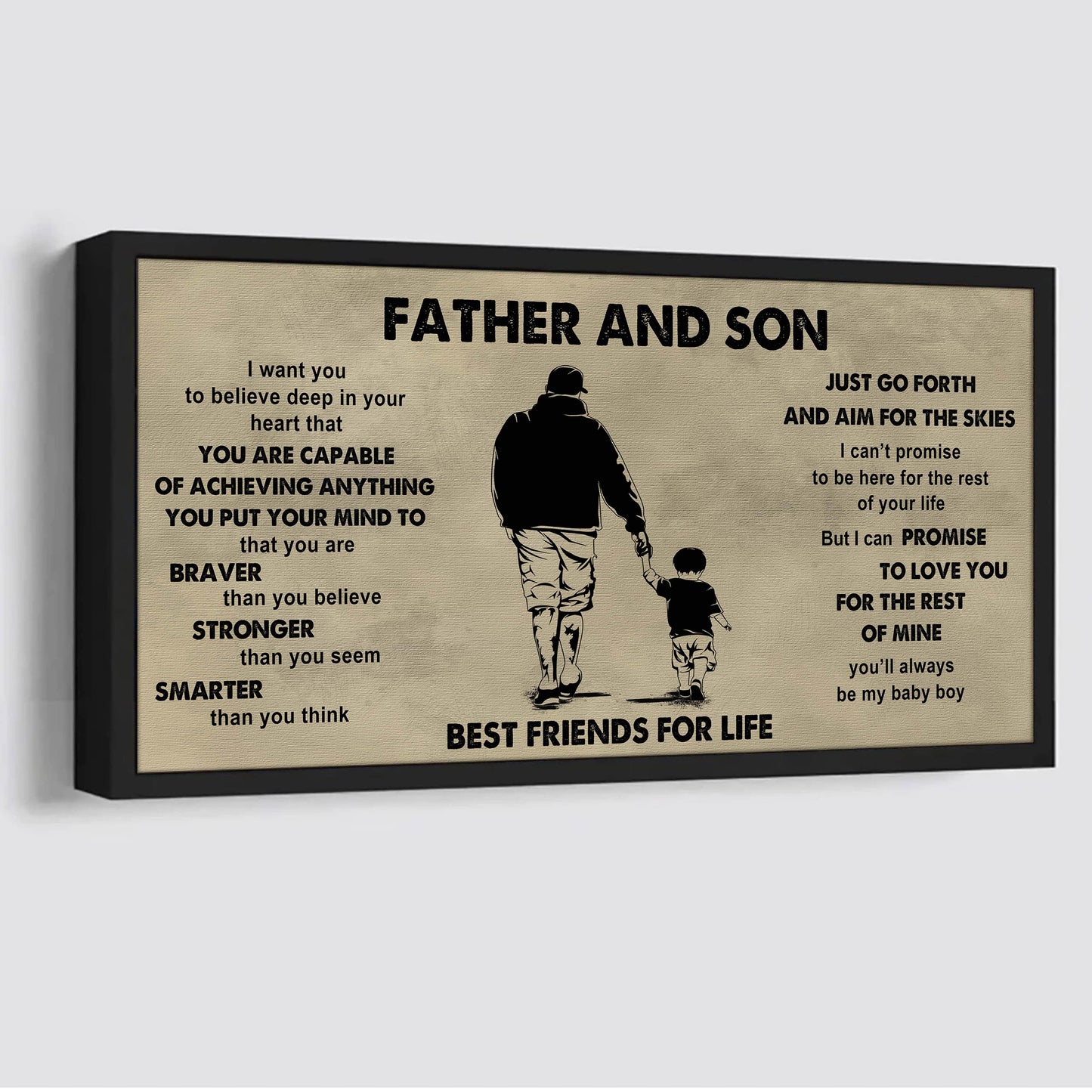 DRB VGT Father And Son Best Friends For Life - That You Are Braver Than You Believe Poster Canvas Gift For Son From Father