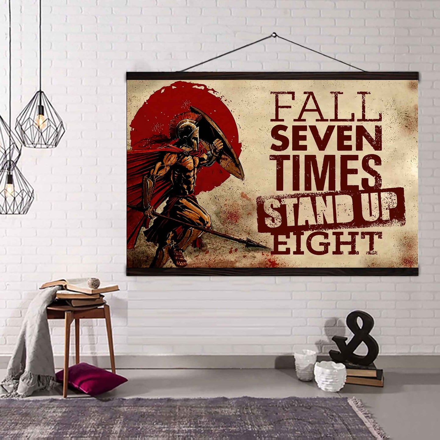 Knight Templar Poster Canvas Fall Down Seven Times Stand Up Eight