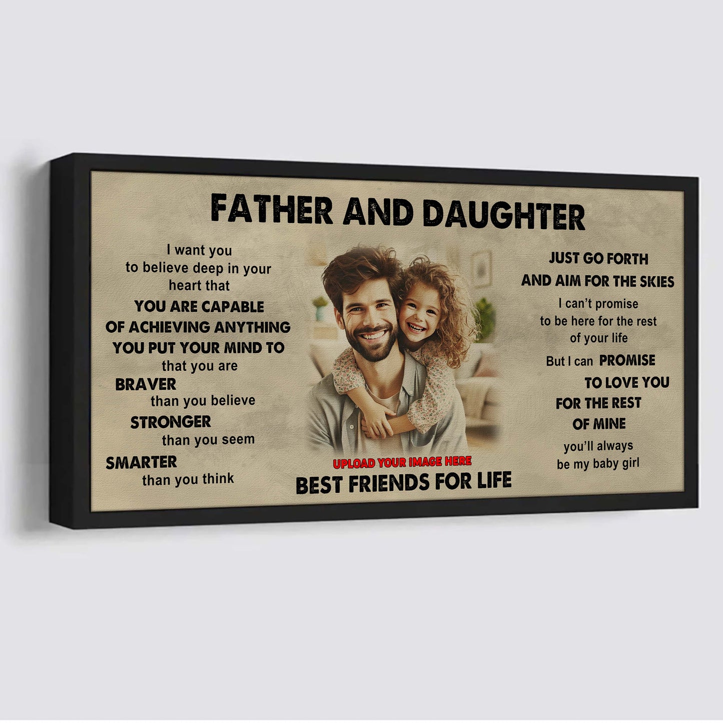 DRB GH Father And Daughter Best Friends For Life - That You Are Braver Than You Believe Poster Canvas Gift For Daughter From Father