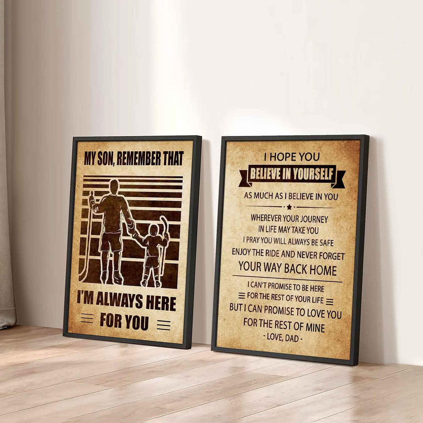 Combo 2 Sport Poster Canvas My Son Remember That - Never Forget Your Way Back Home