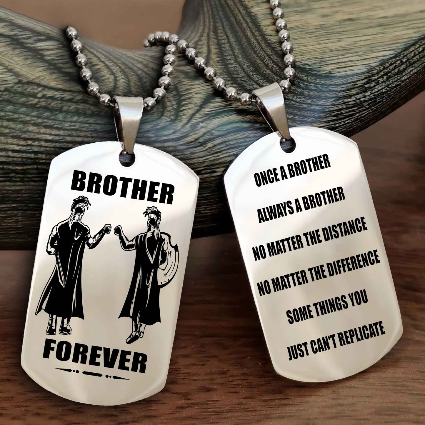 Knight Templar Customizable engraved dog tag double sided gift from brother - Brother Forever Once A Brother Always A Brother