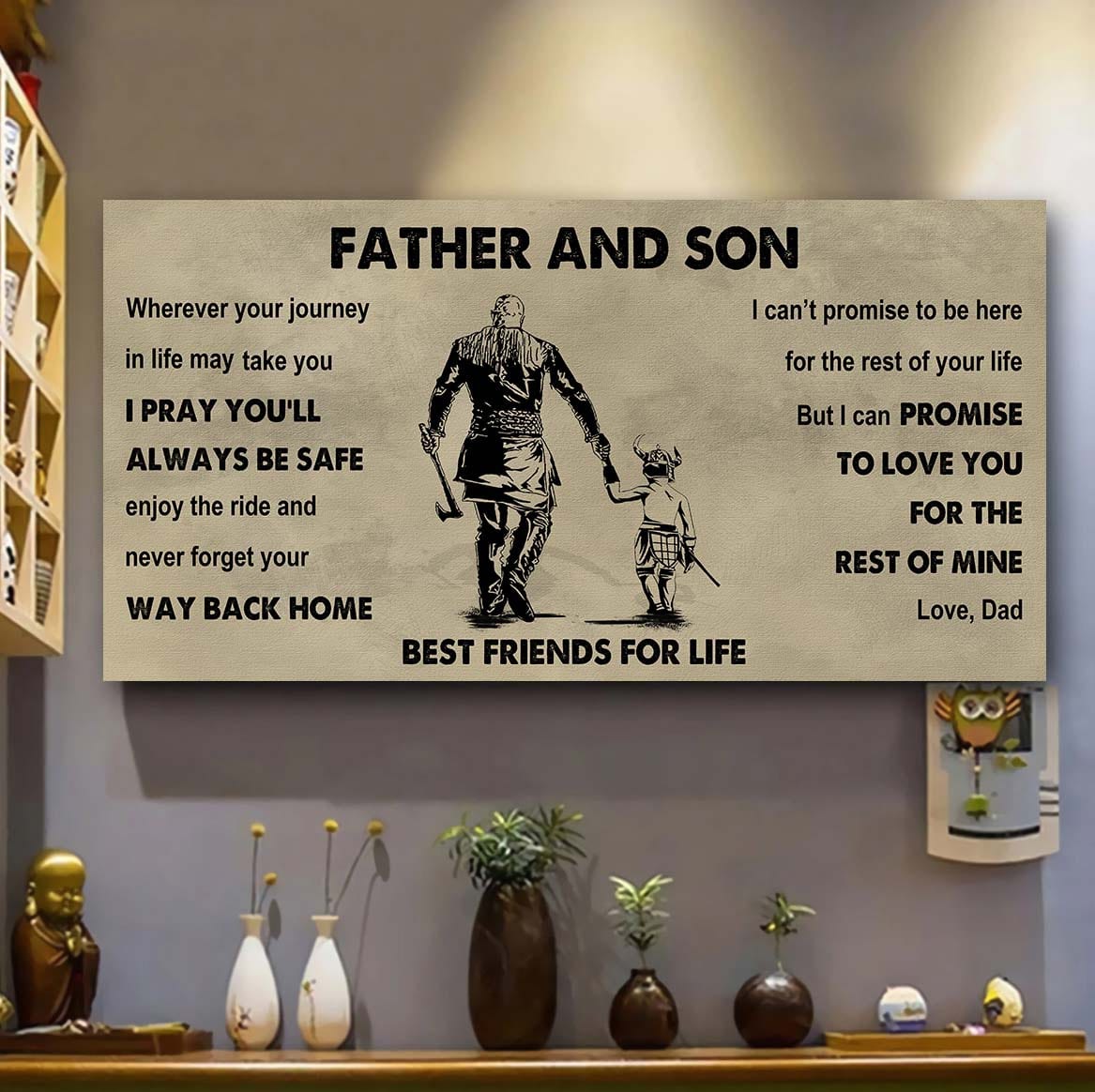 Knight Templar Father And Daughter Best Friends For Life - Ver 2 Never Forget Your Way Back Home Poster Canvas Gift For Son From Father