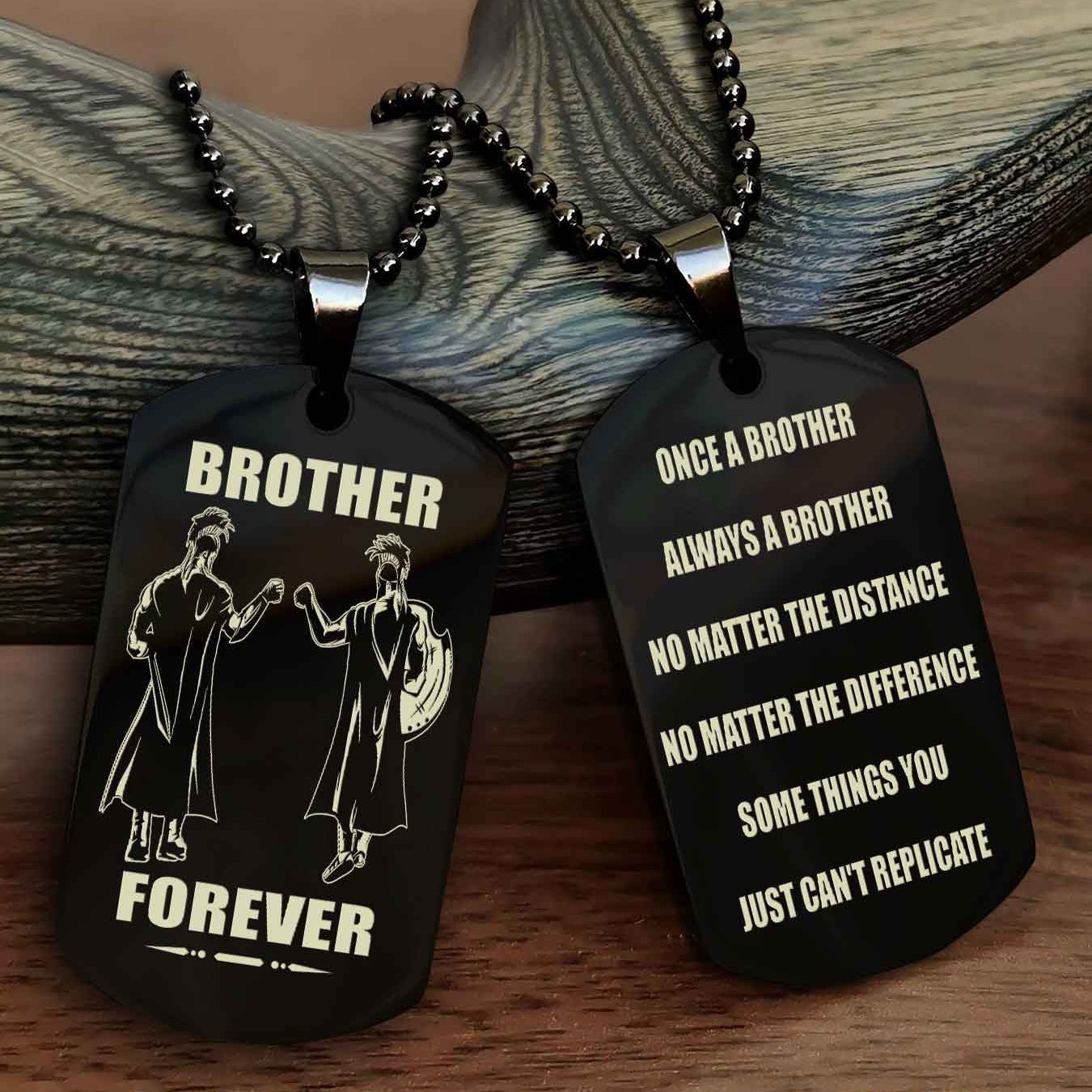 Knight Templar Customizable engraved dog tag double sided gift from brother - Brother Forever Once A Brother Always A Brother