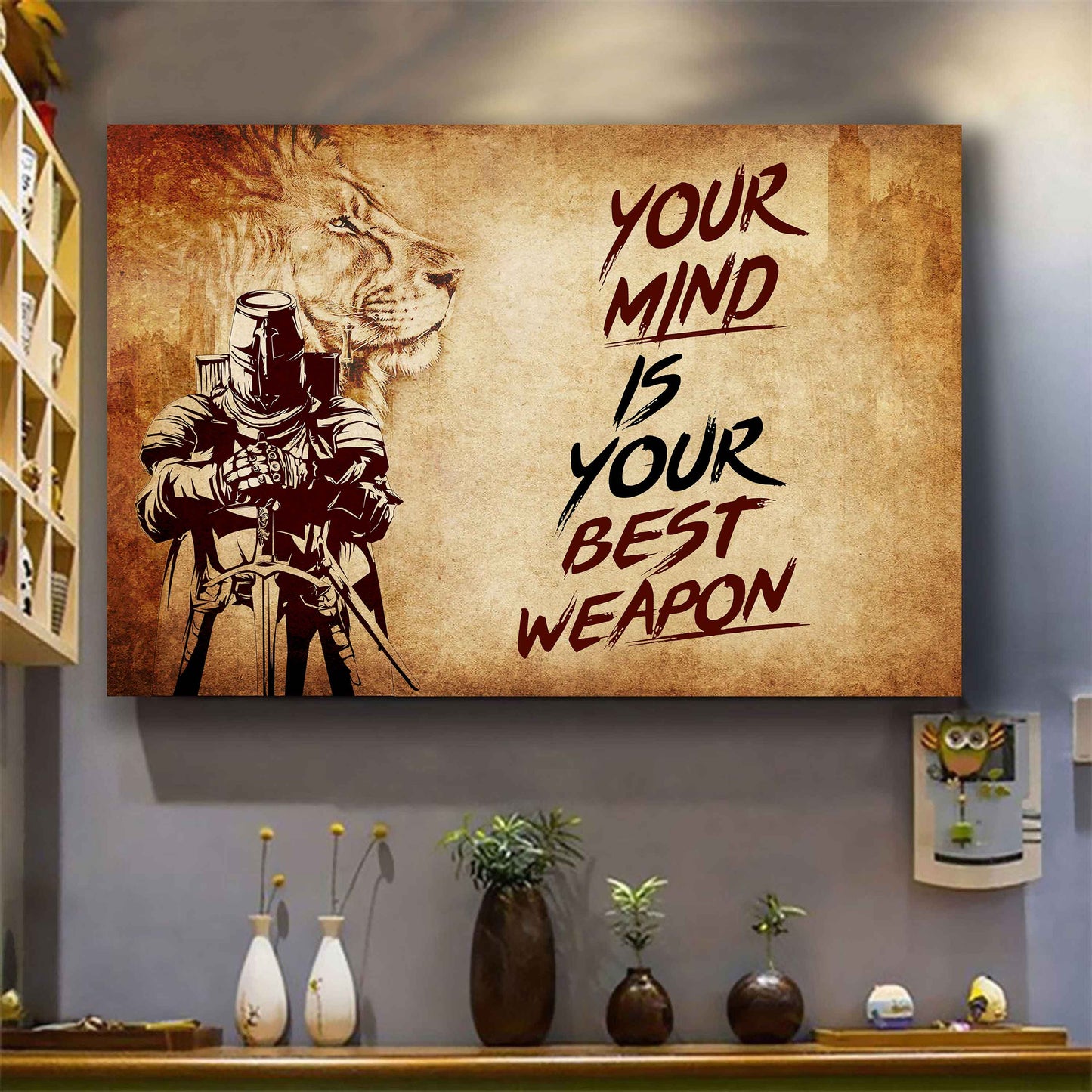 Knight Templar Poster Canvas Your Mind Is Your Best Weapon Best Gift (Copy)