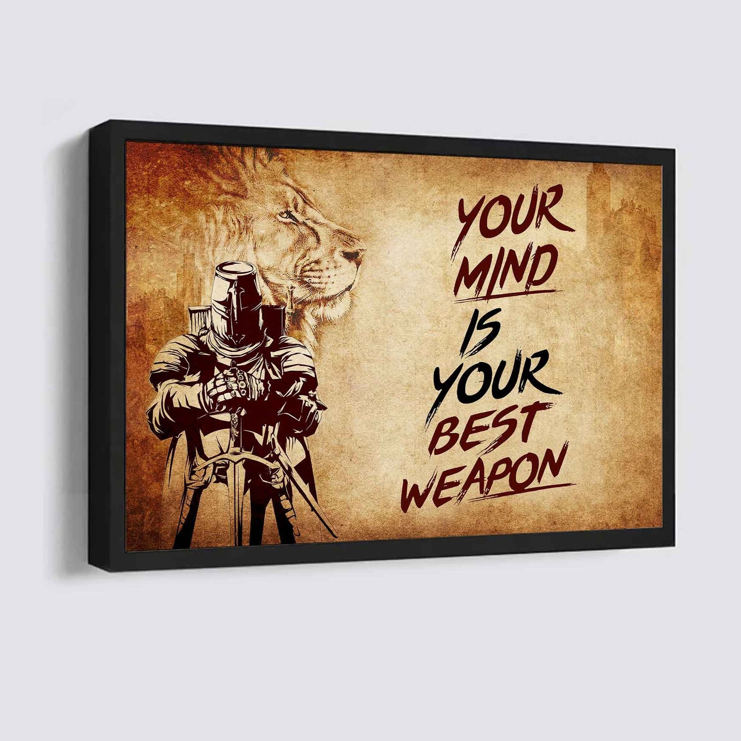 Knight Templar Poster Canvas Your Mind Is Your Best Weapon Best Gift (Copy)