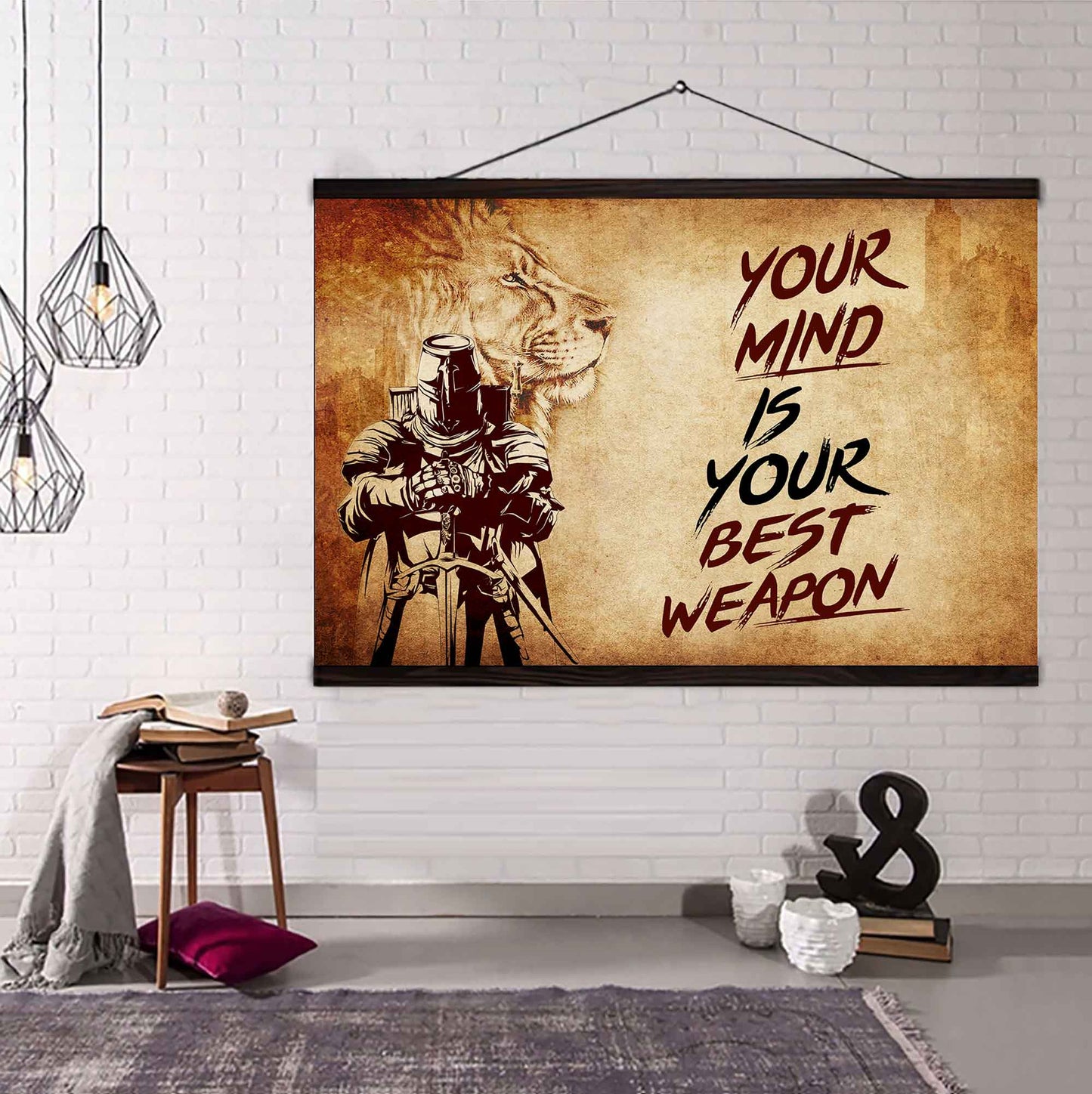 Knight Templar Poster Canvas Your Mind Is Your Best Weapon Best Gift (Copy)