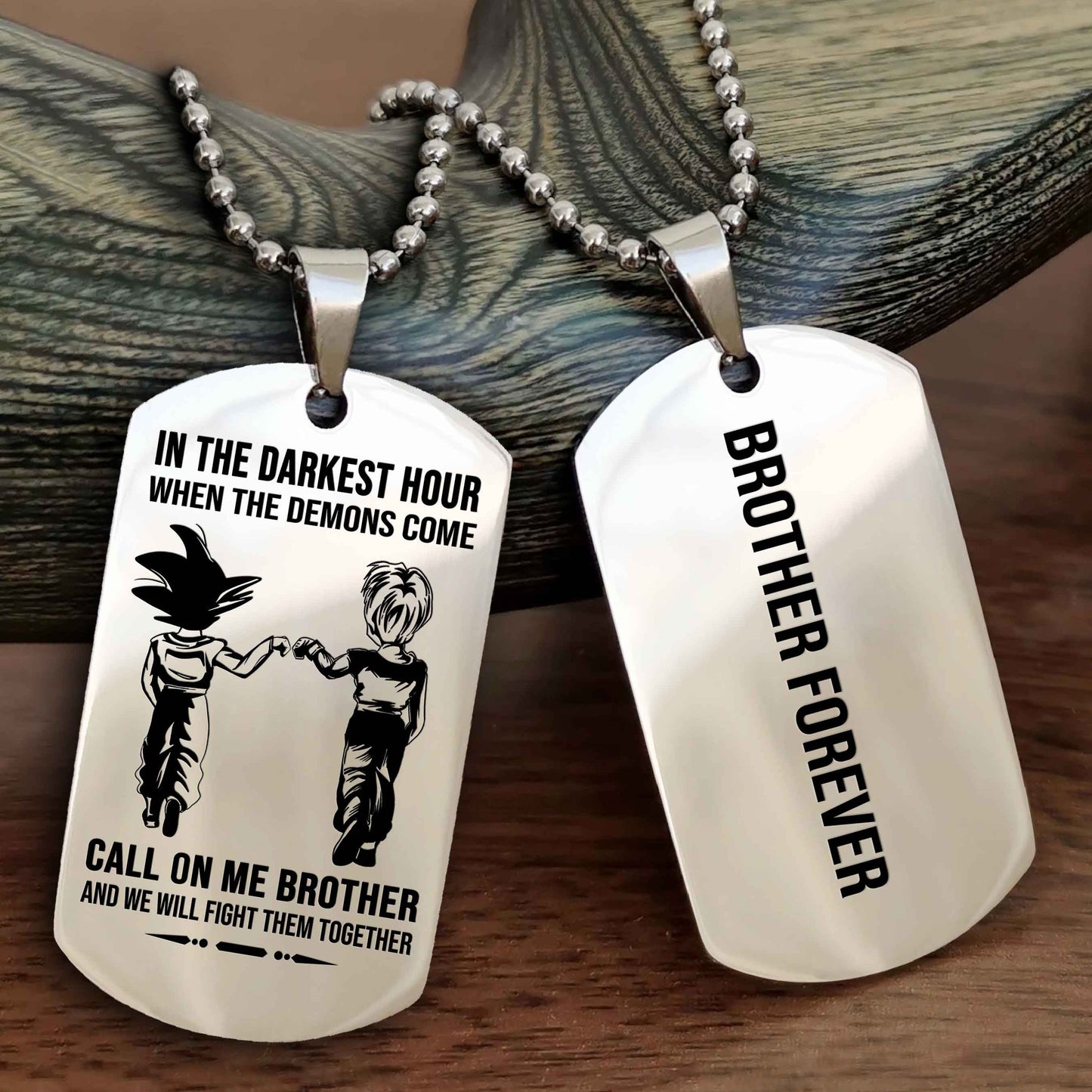 Knight Templar Customizable engraved black dog tag double sided gift from brother, brother forevers