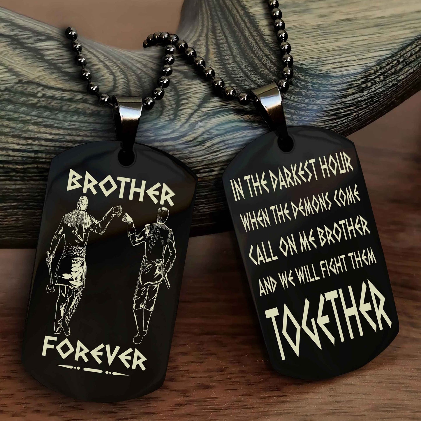Knight Templar Personalized Double Sided Dog Tag For My Brother - Call On Me Brother And We Will Fight Them Together Gift For Your Friend