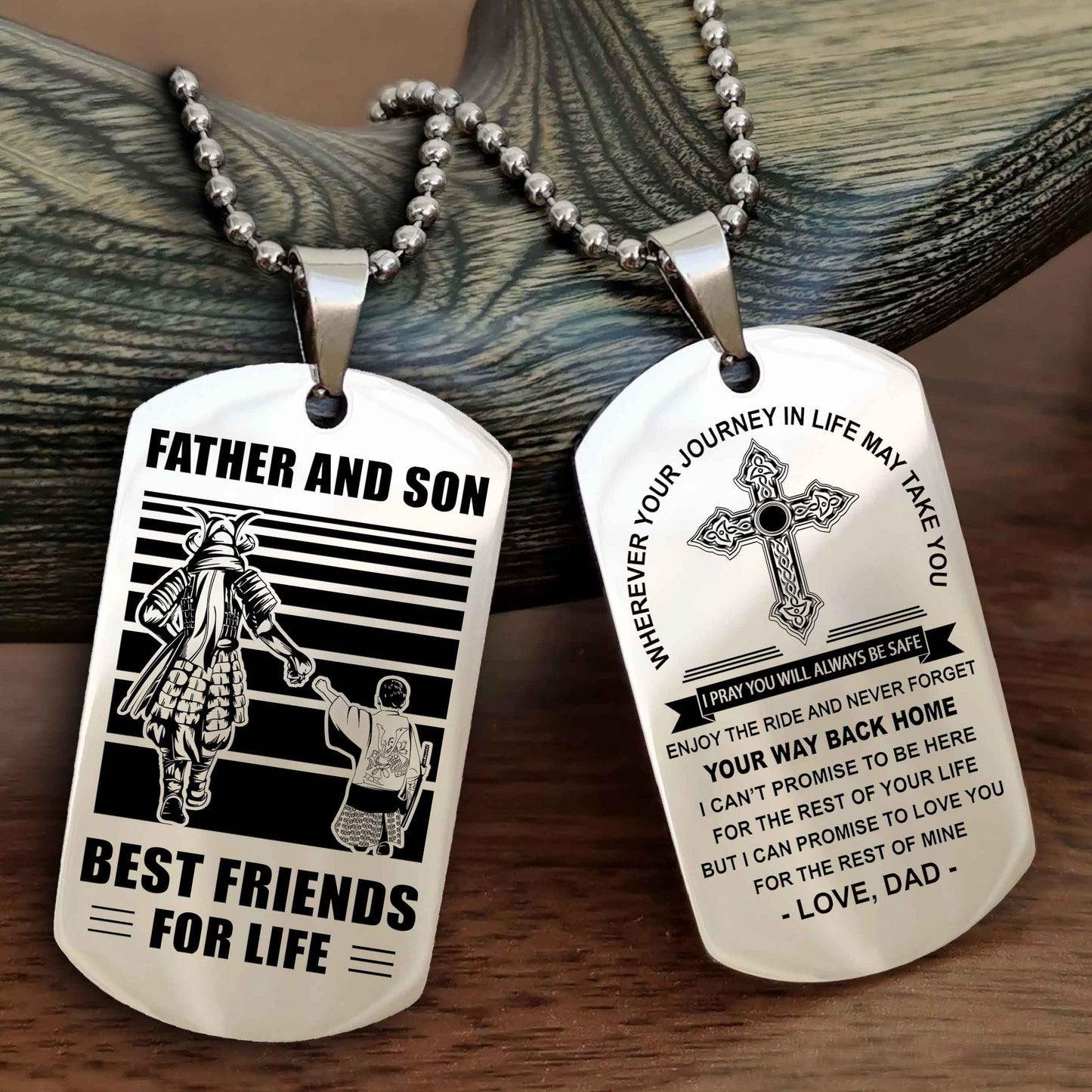 Knight Templar Cross Double Sided Dog Tag Father And Son Best Friend For Life - Gift For Son Never Forget Your Way Back Home