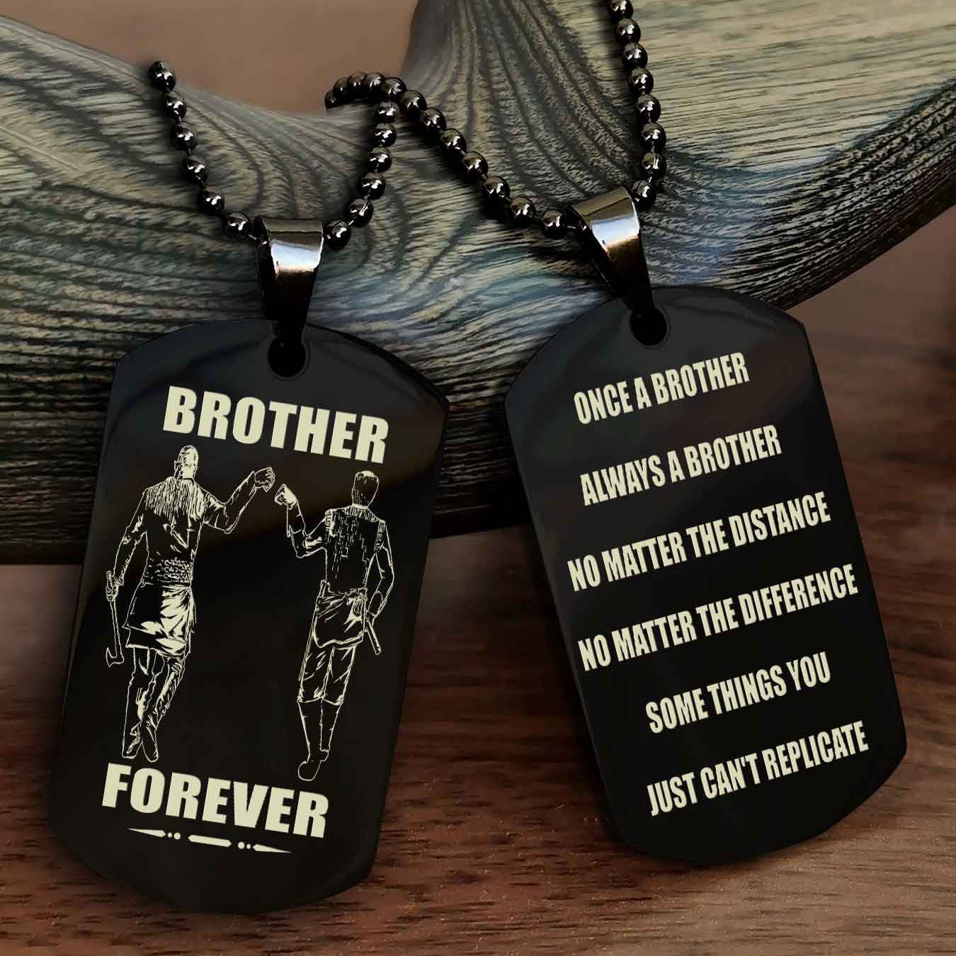 Knight Templar Customizable engraved dog tag double sided gift from brother - Brother Forever Once A Brother Always A Brother