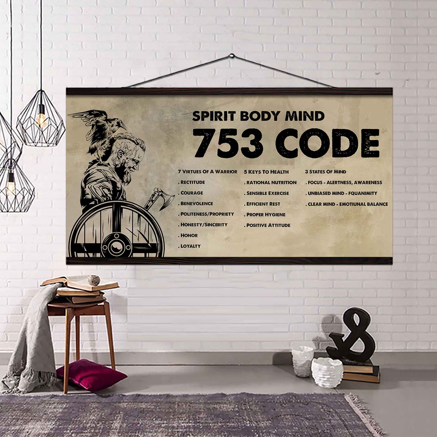 Knight Templar Poster Canvas 7 5 3 Code Motivation Quotes