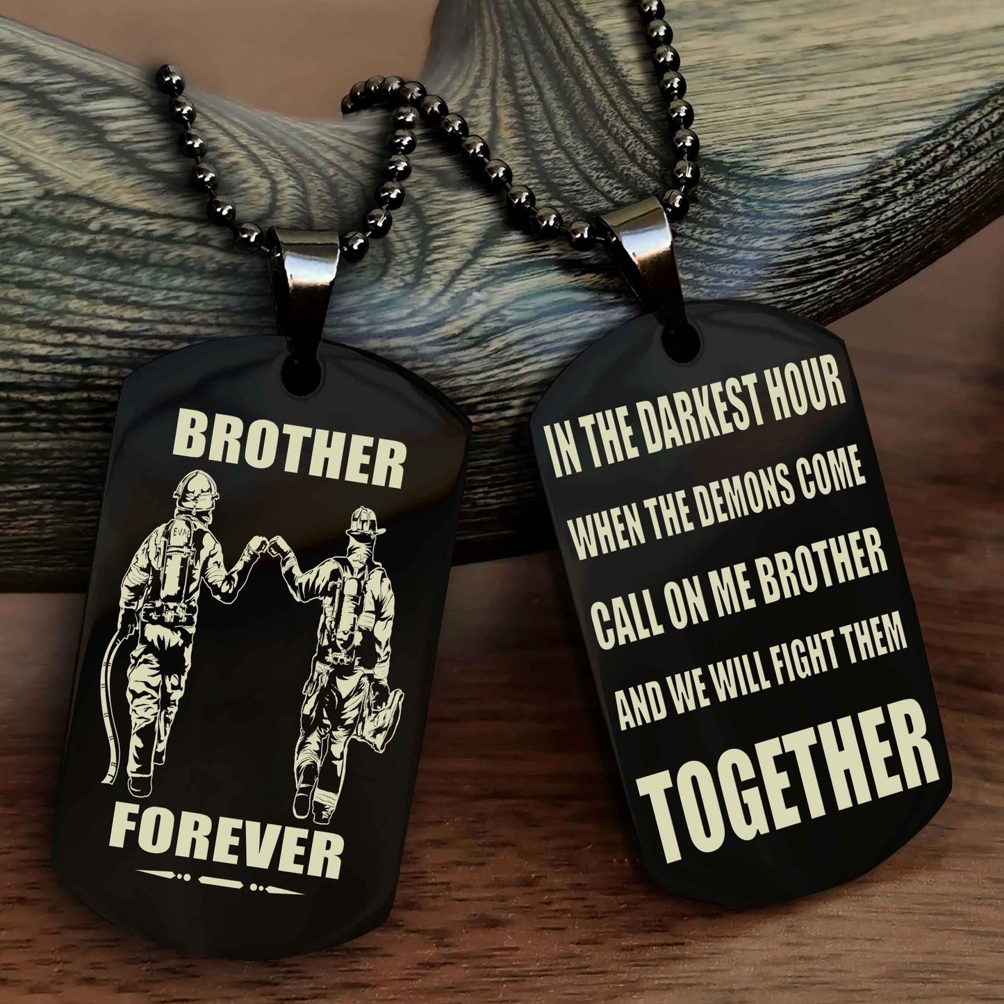 Knight Templar Personalized Double Sided Dog Tag For My Brother - Call On Me Brother And We Will Fight Them Together Gift For Your Friend
