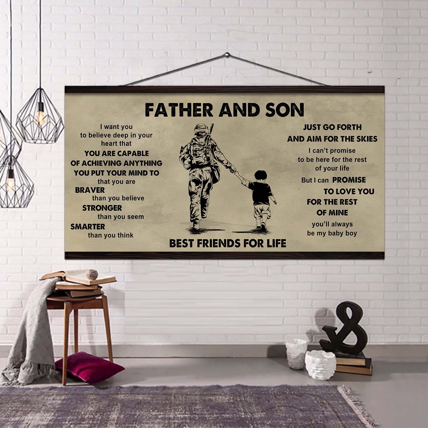 DRB GK Father And Son Best Friends For Life - That You Are Braver Than You Believe Poster Canvas Gift For Son From Father