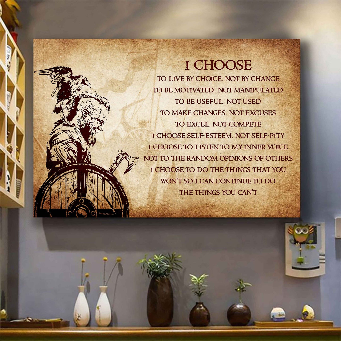Spartan Poster Canvas I Choose To Live By Choice Best Gift With Motivation Quotes