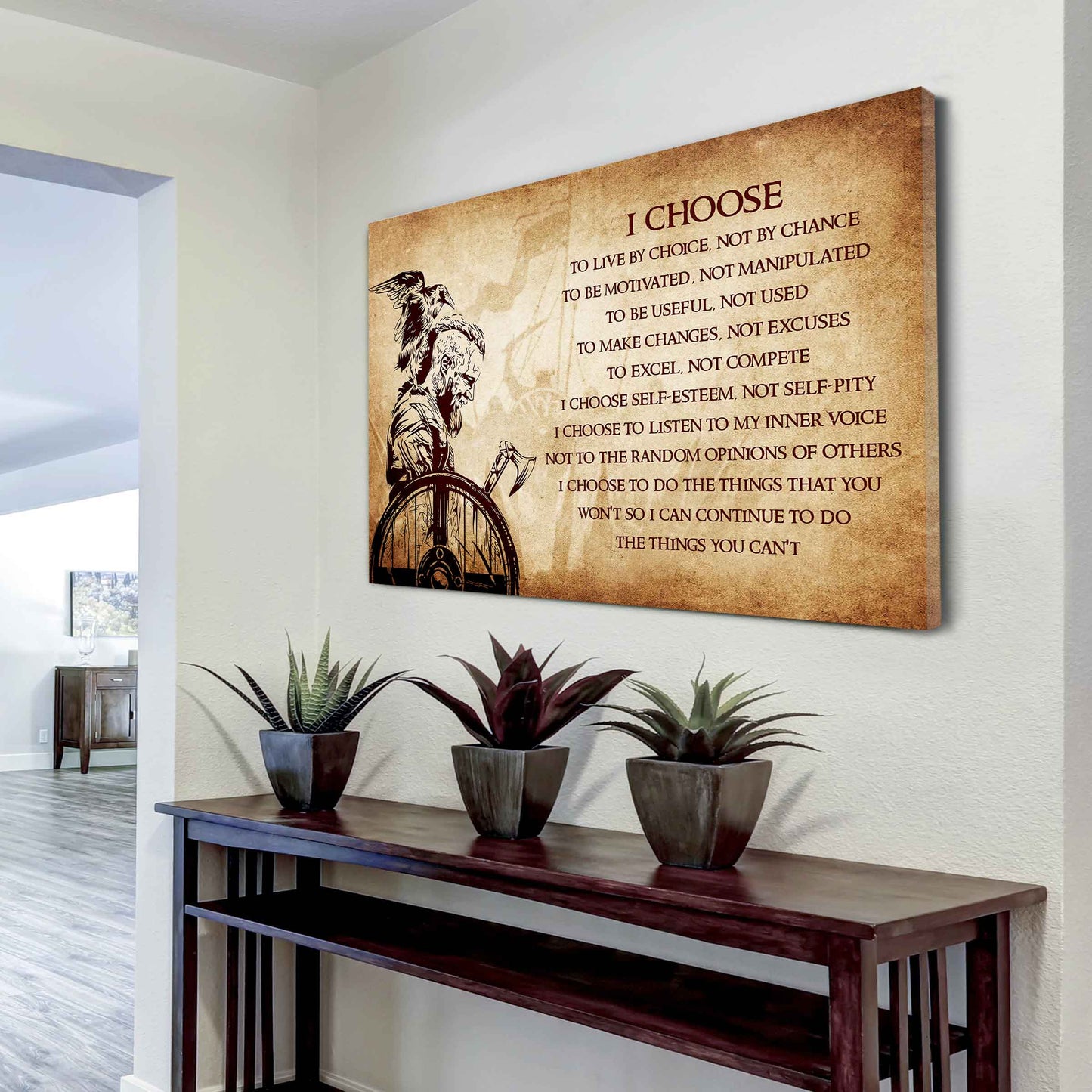 Spartan Poster Canvas I Choose To Live By Choice Best Gift With Motivation Quotes