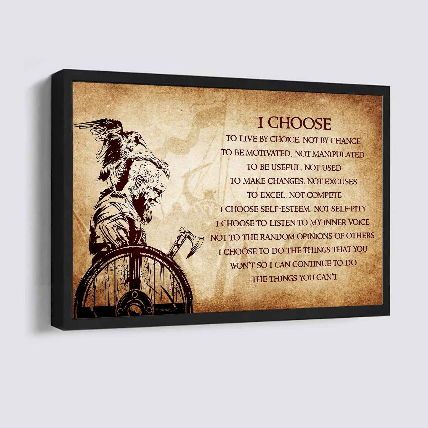 Spartan Poster Canvas I Choose To Live By Choice Best Gift With Motivation Quotes