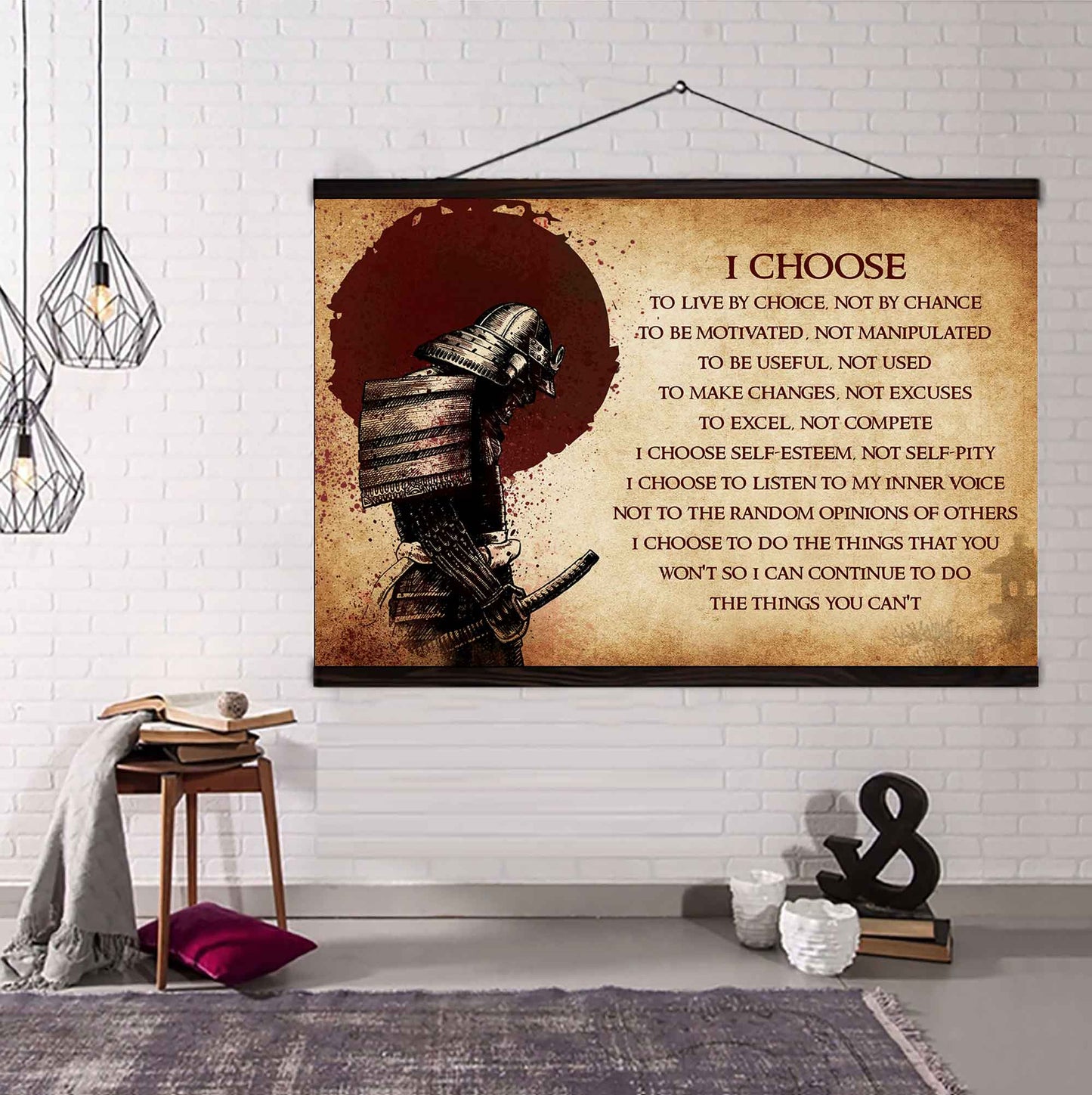Spartan Poster Canvas I Choose To Live By Choice Best Gift With Motivation Quotes