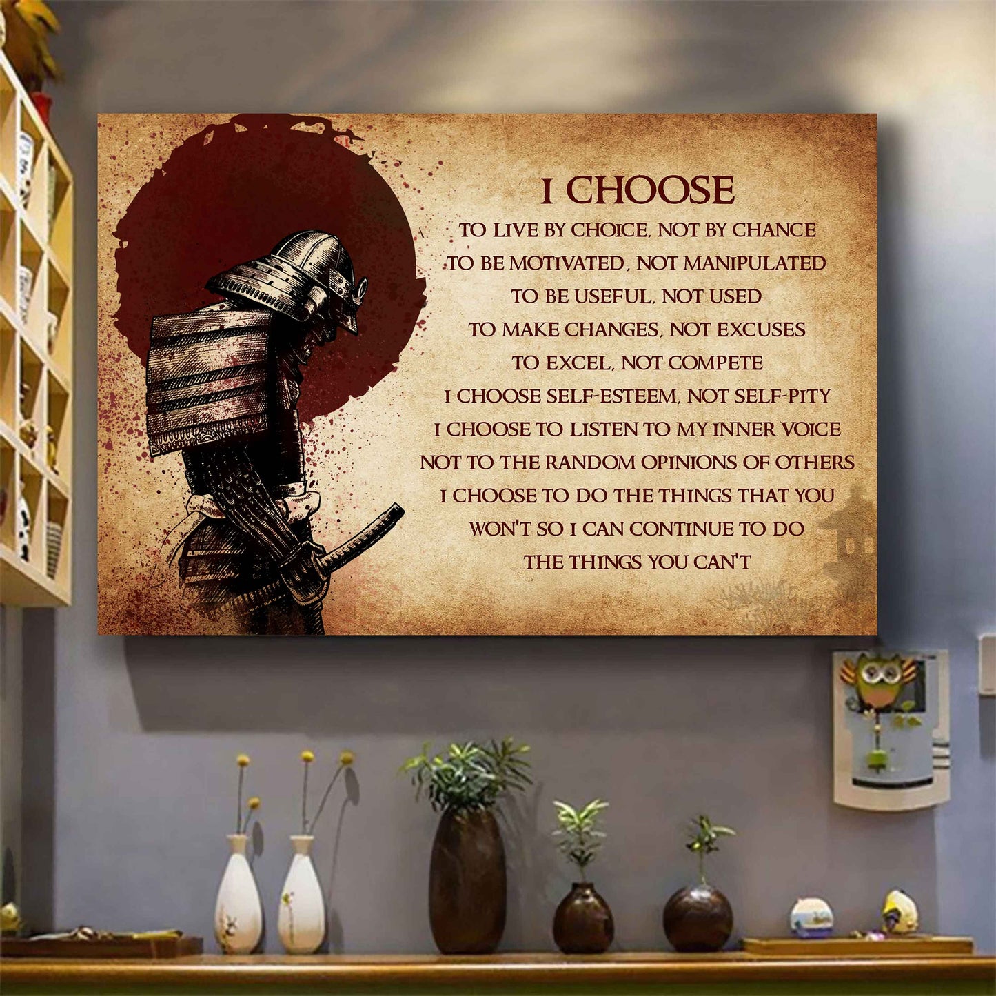 Spartan Poster Canvas I Choose To Live By Choice Best Gift With Motivation Quotes
