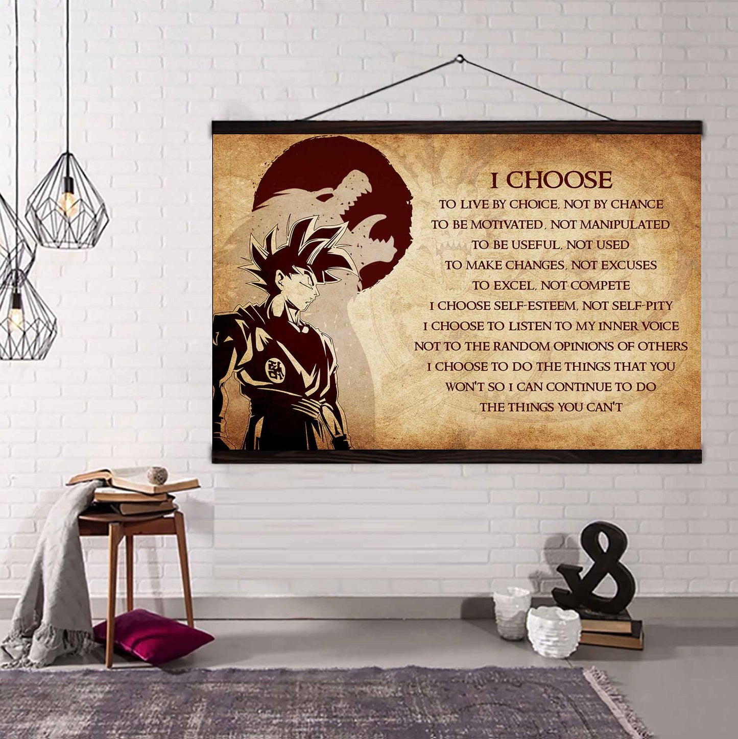 Spartan Poster Canvas I Choose To Live By Choice Best Gift With Motivation Quotes