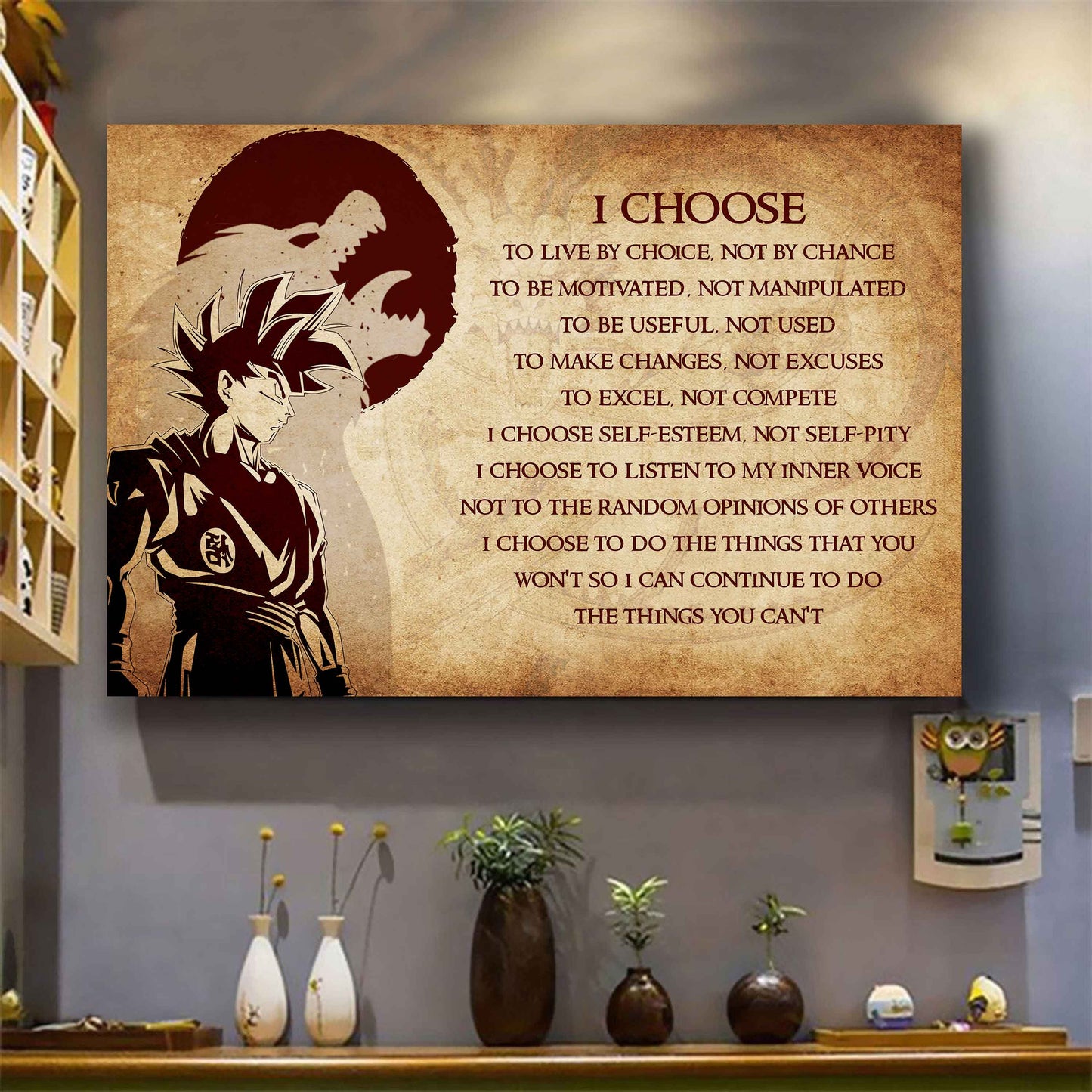 Spartan Poster Canvas I Choose To Live By Choice Best Gift With Motivation Quotes