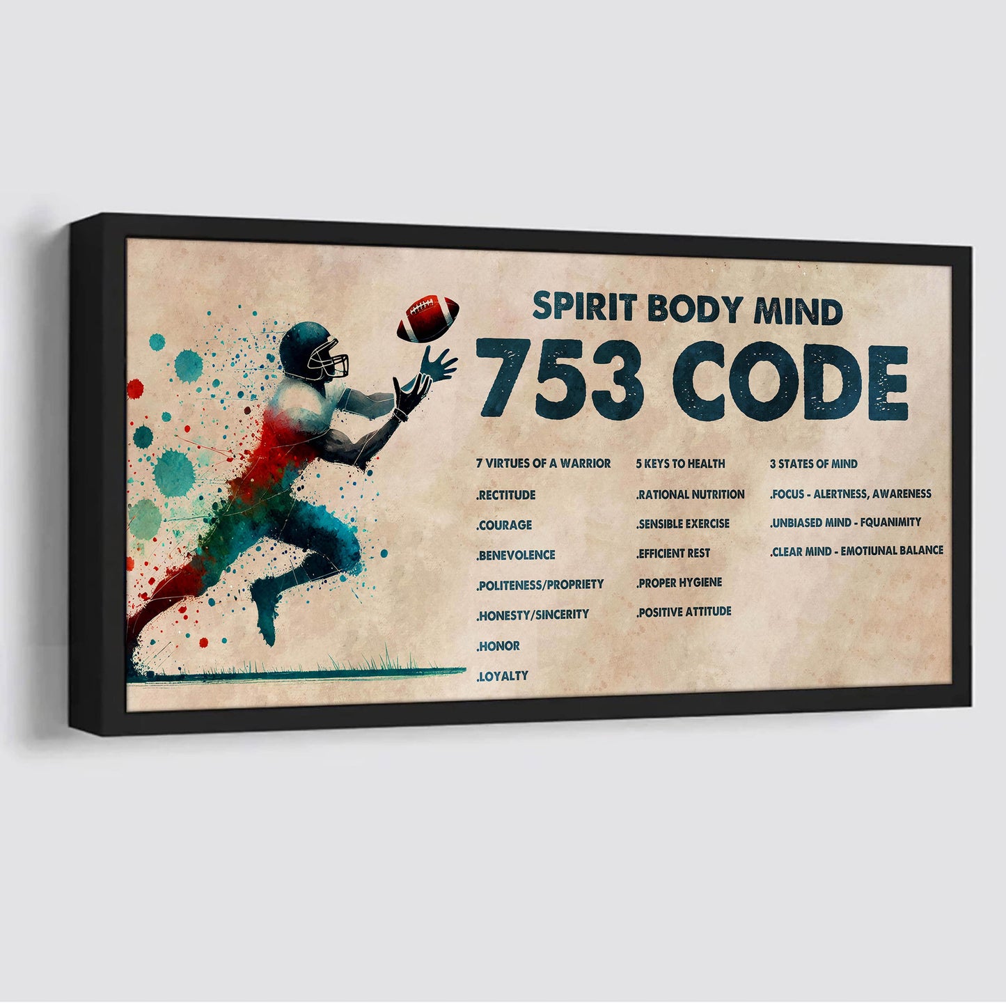 Knight Templar Poster Canvas 7 5 3 Code Motivation Quotes