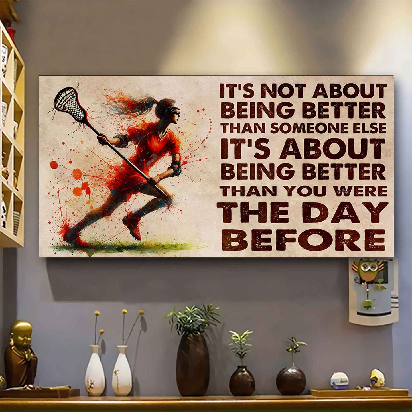 Water Color Woman SWIMMING Poster Canvas It Is Not About Being Better Than Someone Else Gift For Your Loving Woman