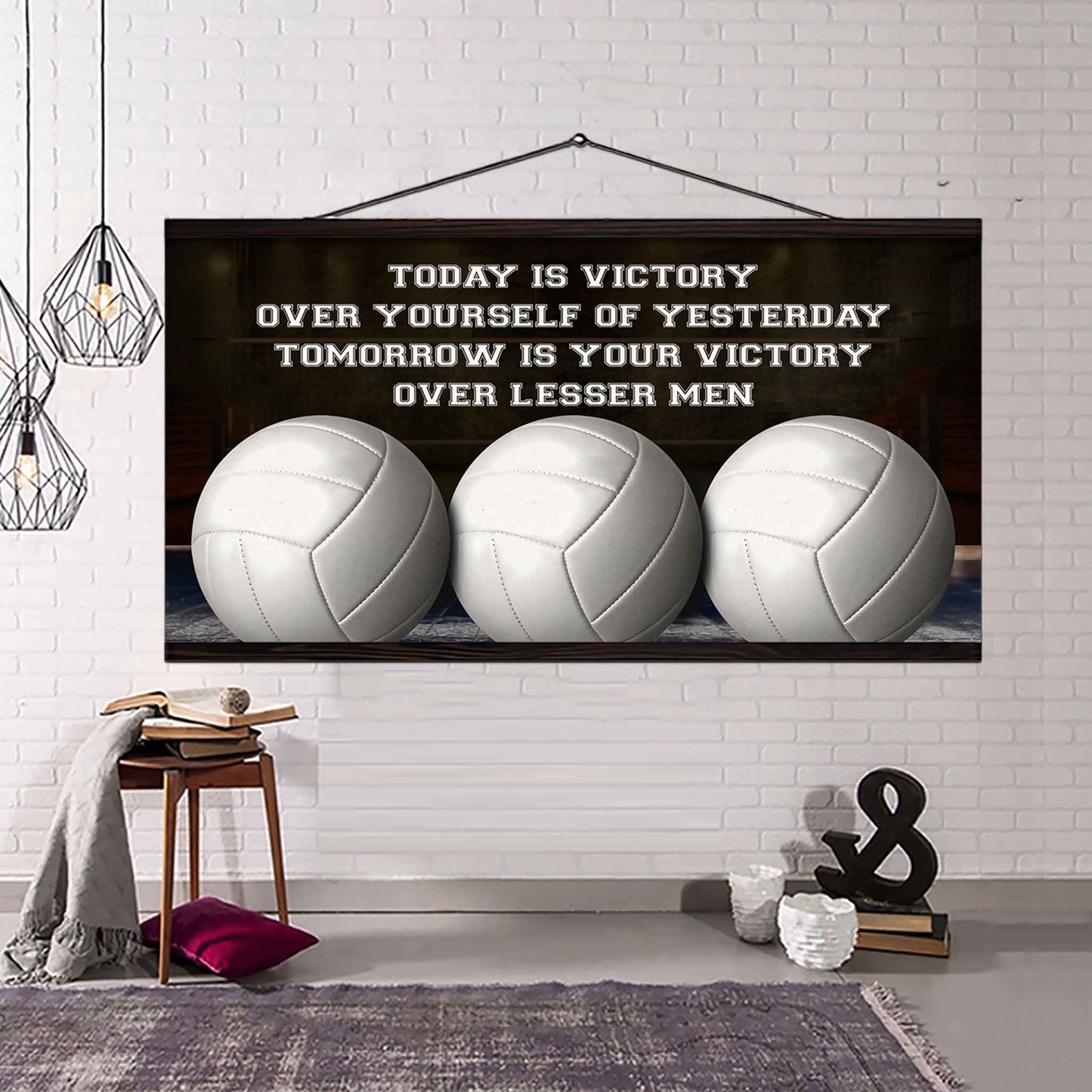 American Football Poster Canvas - Today Is Victory Over Yourself Over Yourself Of Yesterday Tomorrow Is Your Victory Over Lesser Men