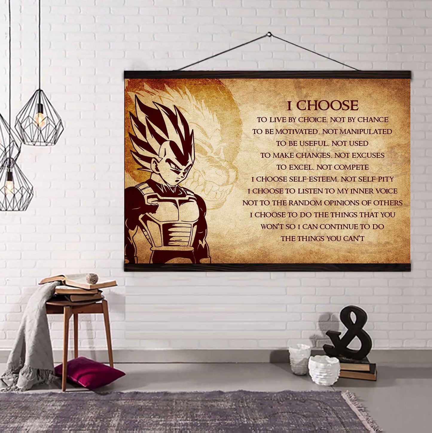 Spartan Poster Canvas I Choose To Live By Choice Best Gift With Motivation Quotes