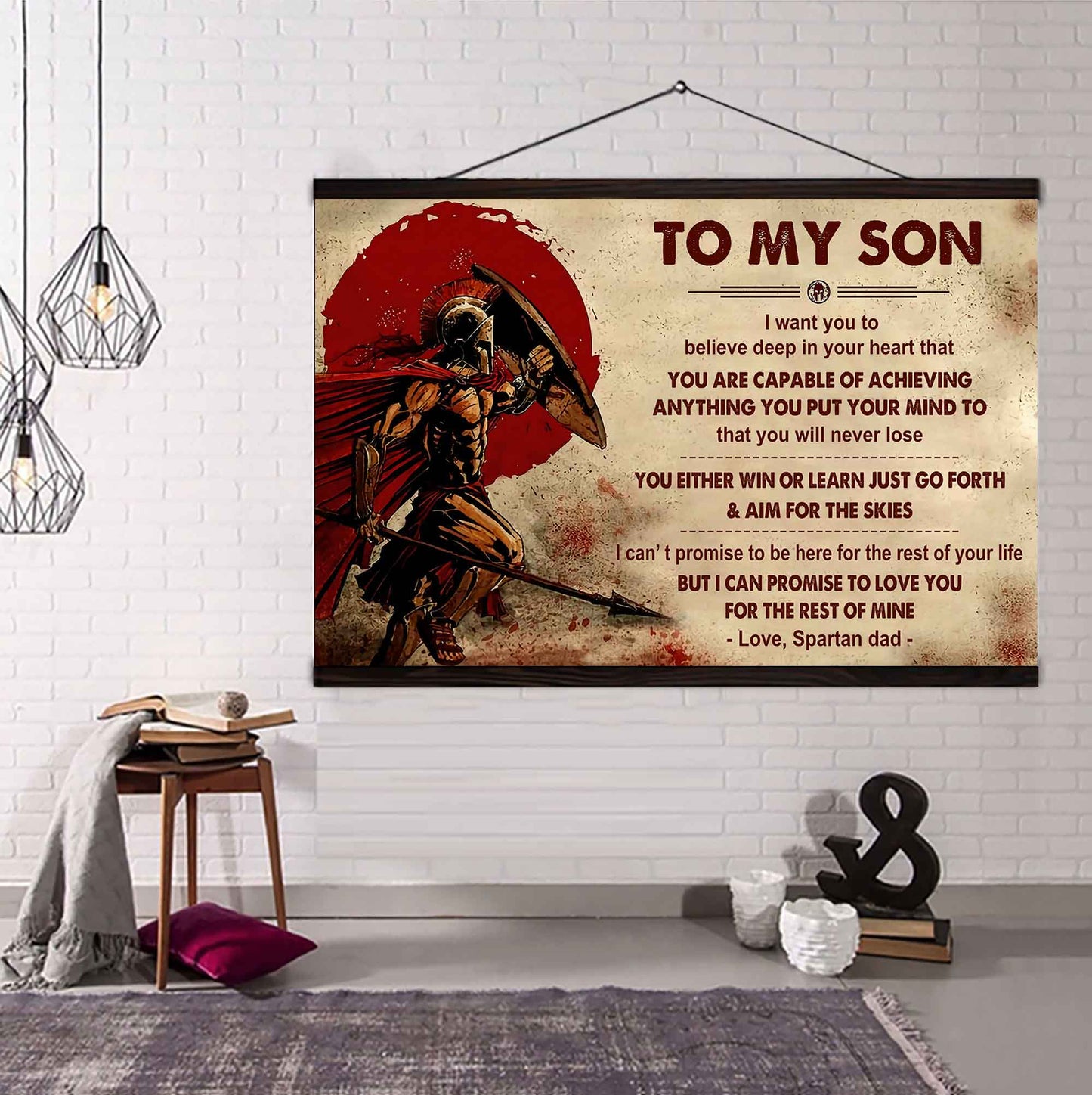 Spartan Poster Canvas You Will Never Lose You Either Win Or Learn From Dad To Son