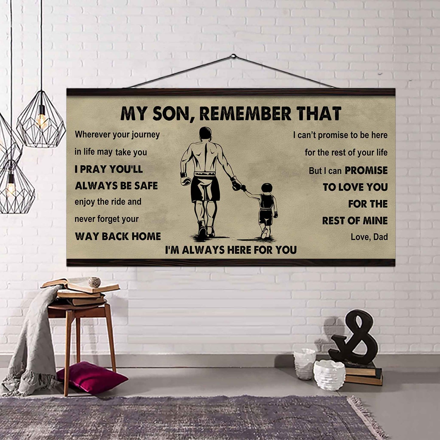 Personalized Sport Poster Canvas - My Son Remember That Never Forget Your Way Back Home
