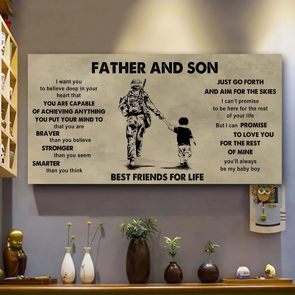 DRB GH Father And Daughter Best Friends For Life - That You Are Braver Than You Believe Poster Canvas Gift For Daughter From Father