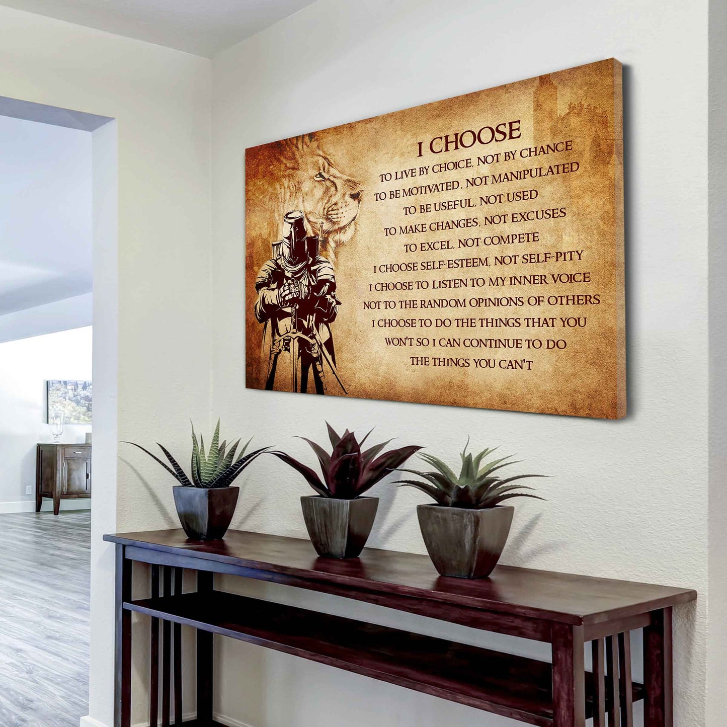 Spartan Poster Canvas I Choose To Live By Choice Best Gift With Motivation Quotes