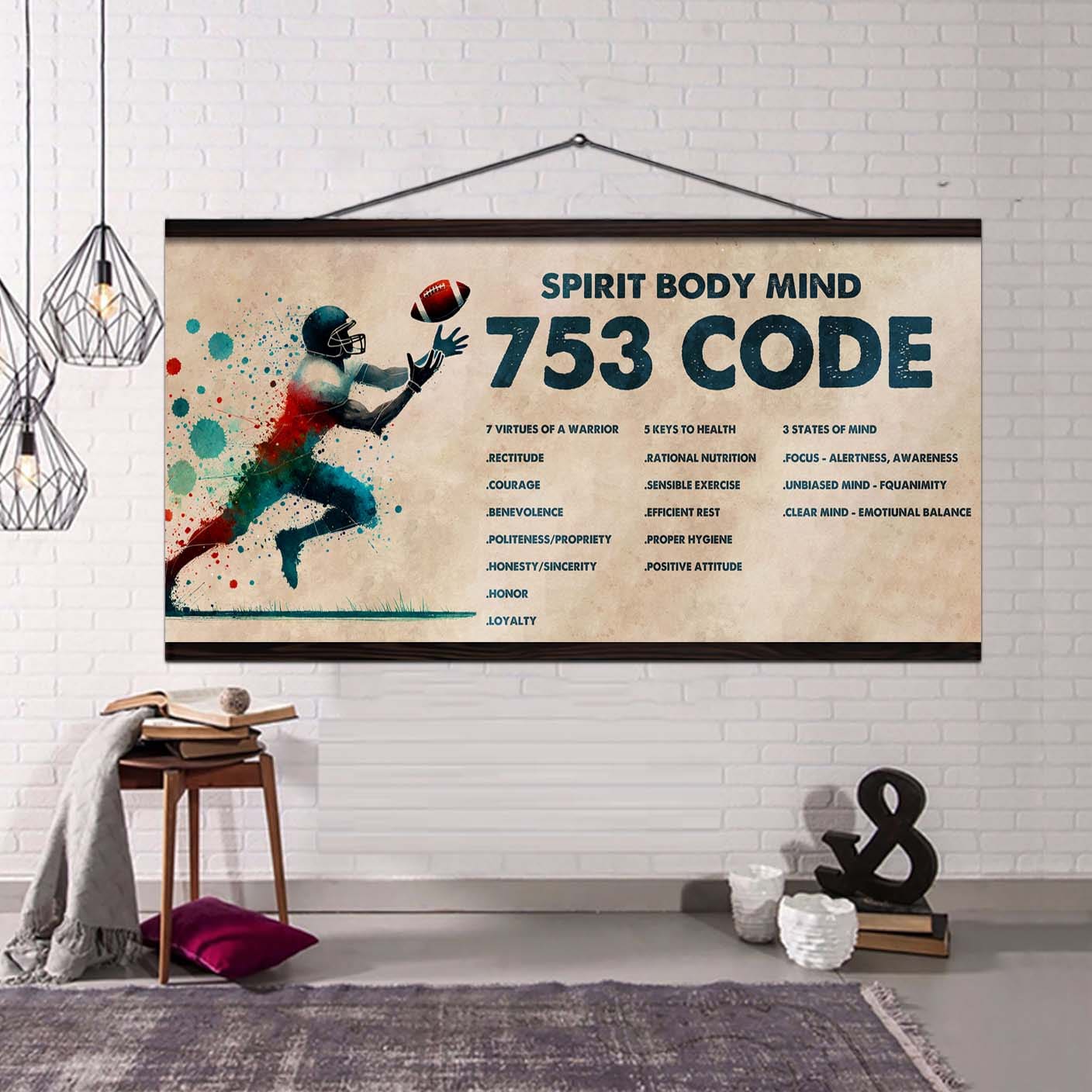 Knight Templar Poster Canvas 7 5 3 Code Motivation Quotes
