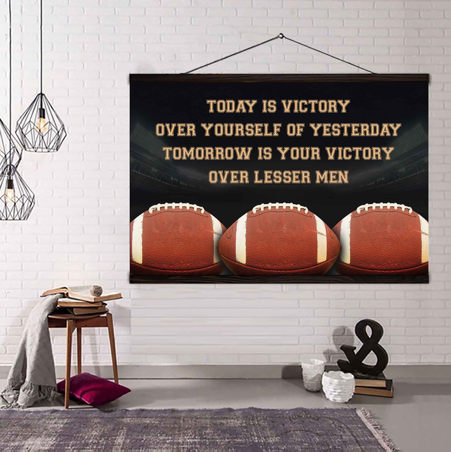 Sport Poster Canvas Today Is Victory Over Your Self Best Gift With Motivation Quotes