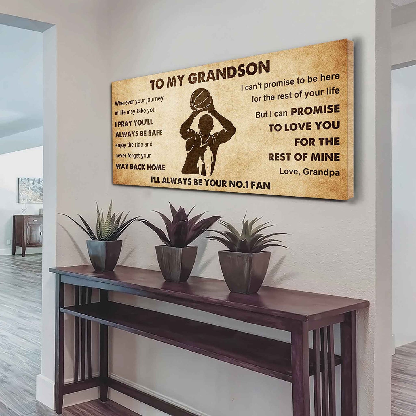 Personalized Sport Baseball Poster Canvas I'll Be Your No 1 Fan Grandpa To Grandson - Never Forget Your Way Back Home