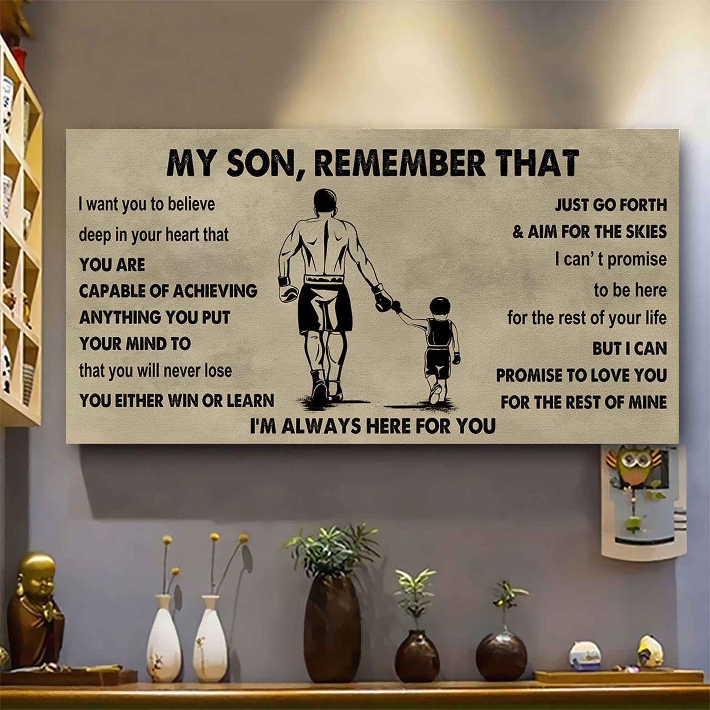 Personalized Sport Poster Canvas - My Son Remember That You Will Never Lose You Either Win Or Learn