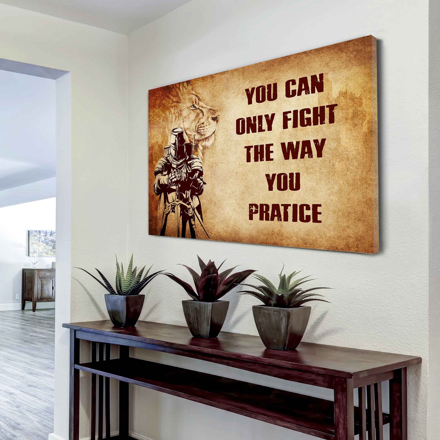 Knight Templar Poster Canvas You Can Only Fight The Way You Practice