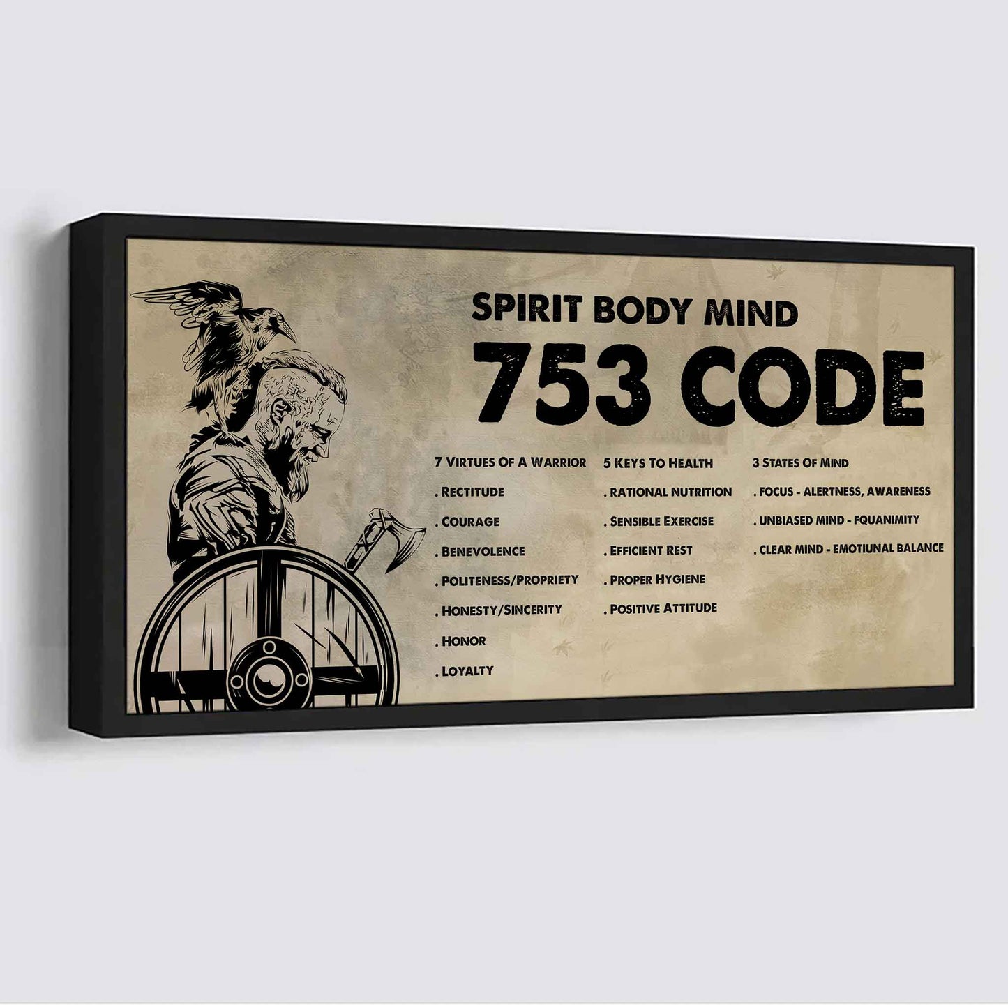Knight Templar Poster Canvas 7 5 3 Code Motivation Quotes