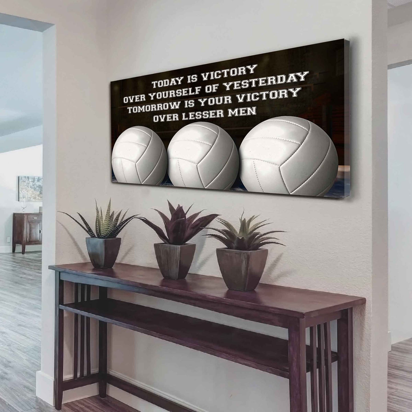 American Football Poster Canvas - Today Is Victory Over Yourself Over Yourself Of Yesterday Tomorrow Is Your Victory Over Lesser Men